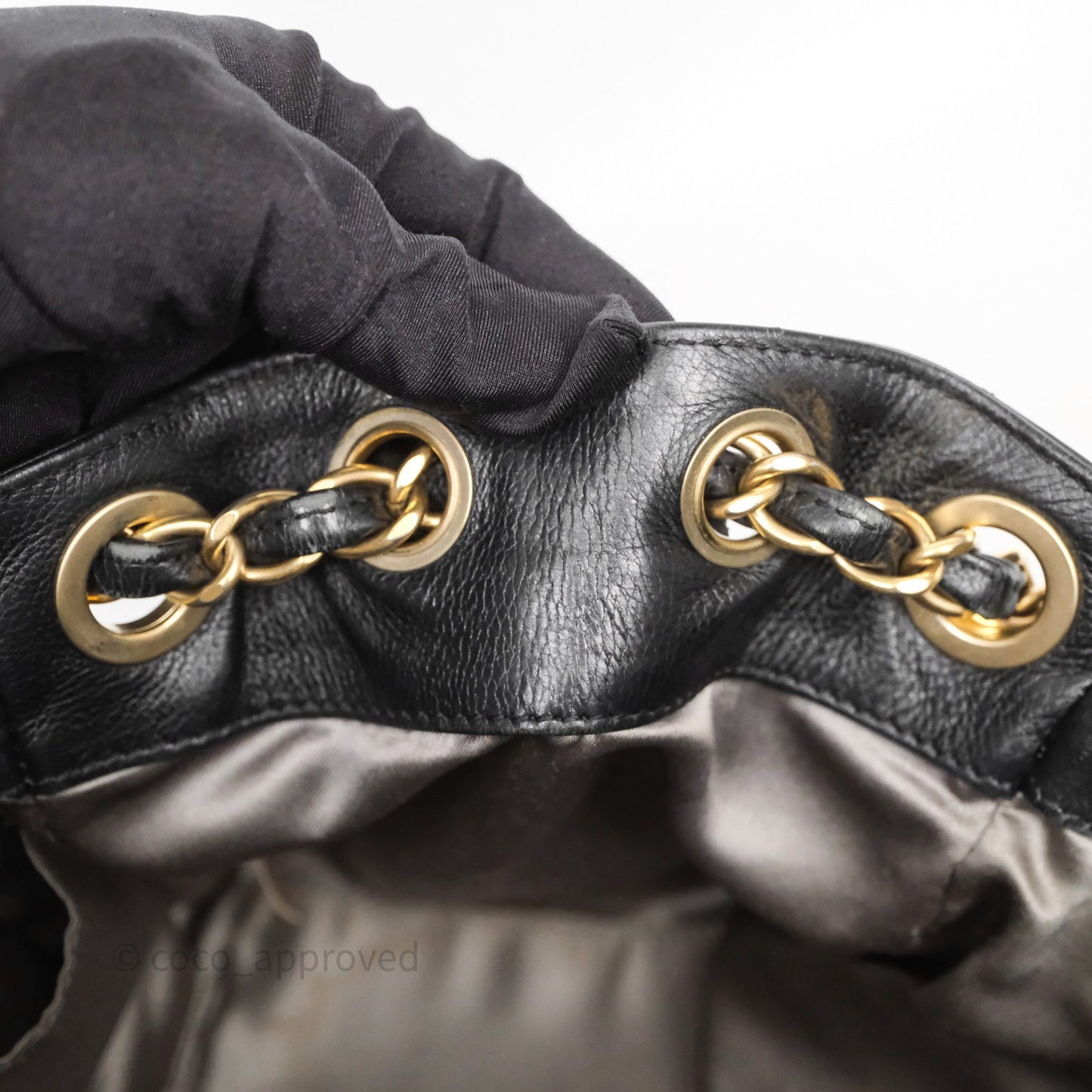 Chanel Mosaic Studs Accordion Flap Bag Black Calfskin Aged Gold Hardware