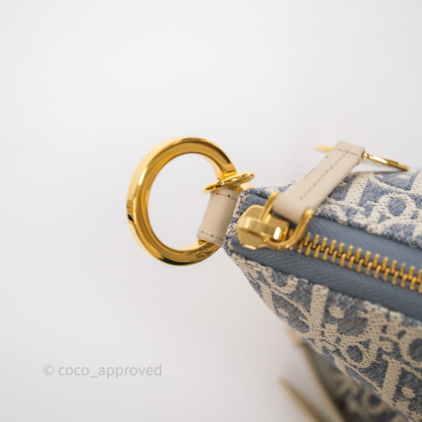Christian Dior Diorstar Hobo Bag with Chain Blue Dior Oblique Chambray with Raffia Effect