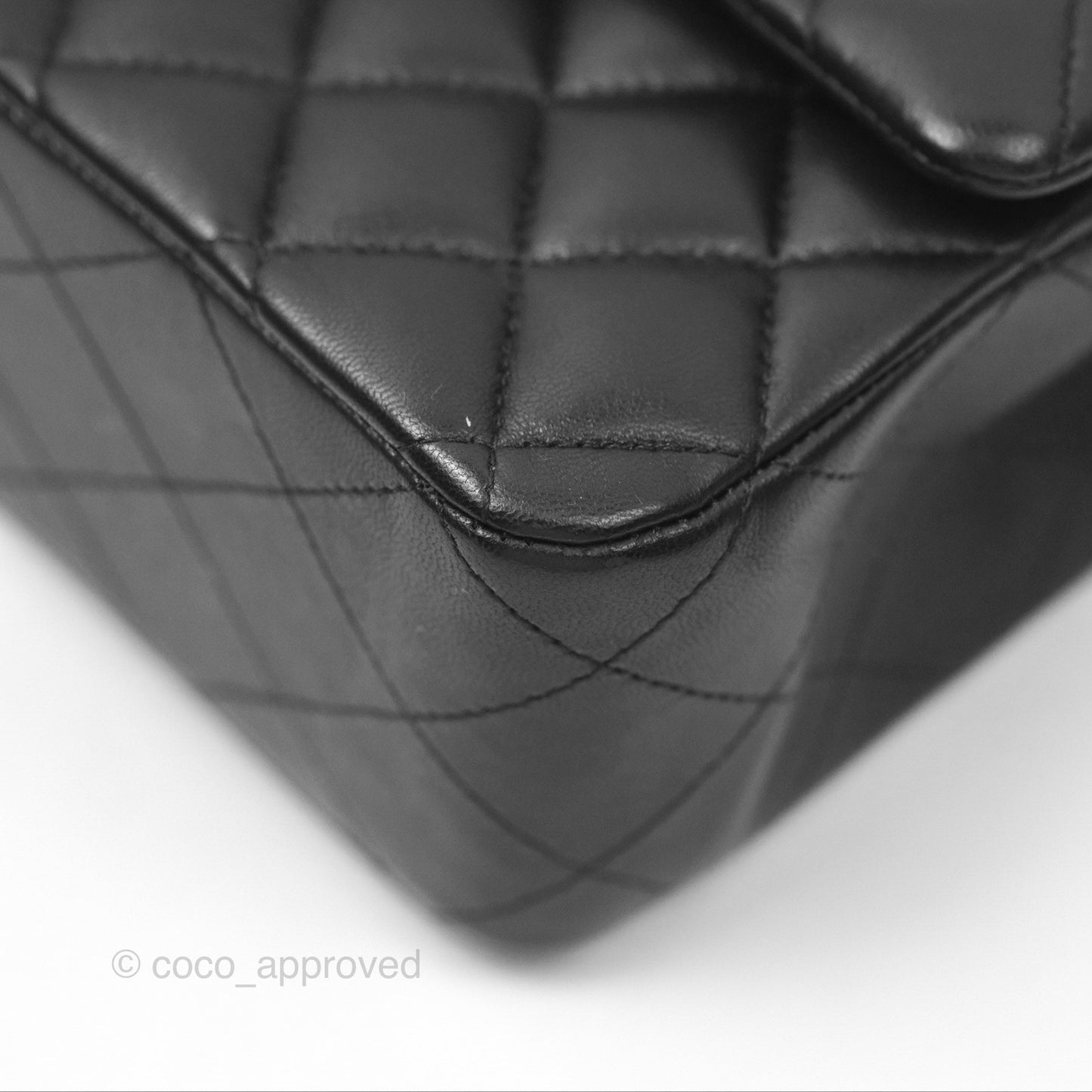 Chanel Classic M/L Medium Flap Quilted Black Lambskin Gold Hardware