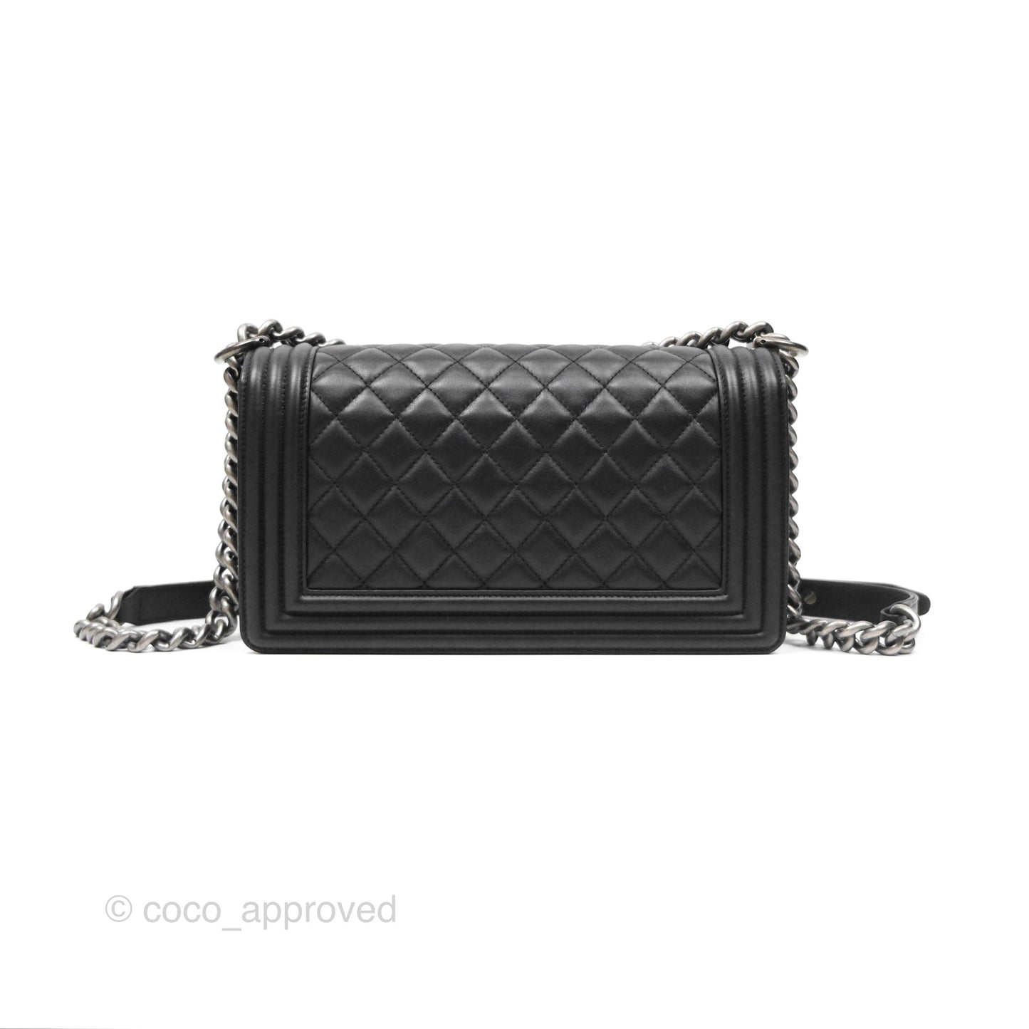 Chanel Medium Boy Quilted Black Calfskin Ruthenium Hardware