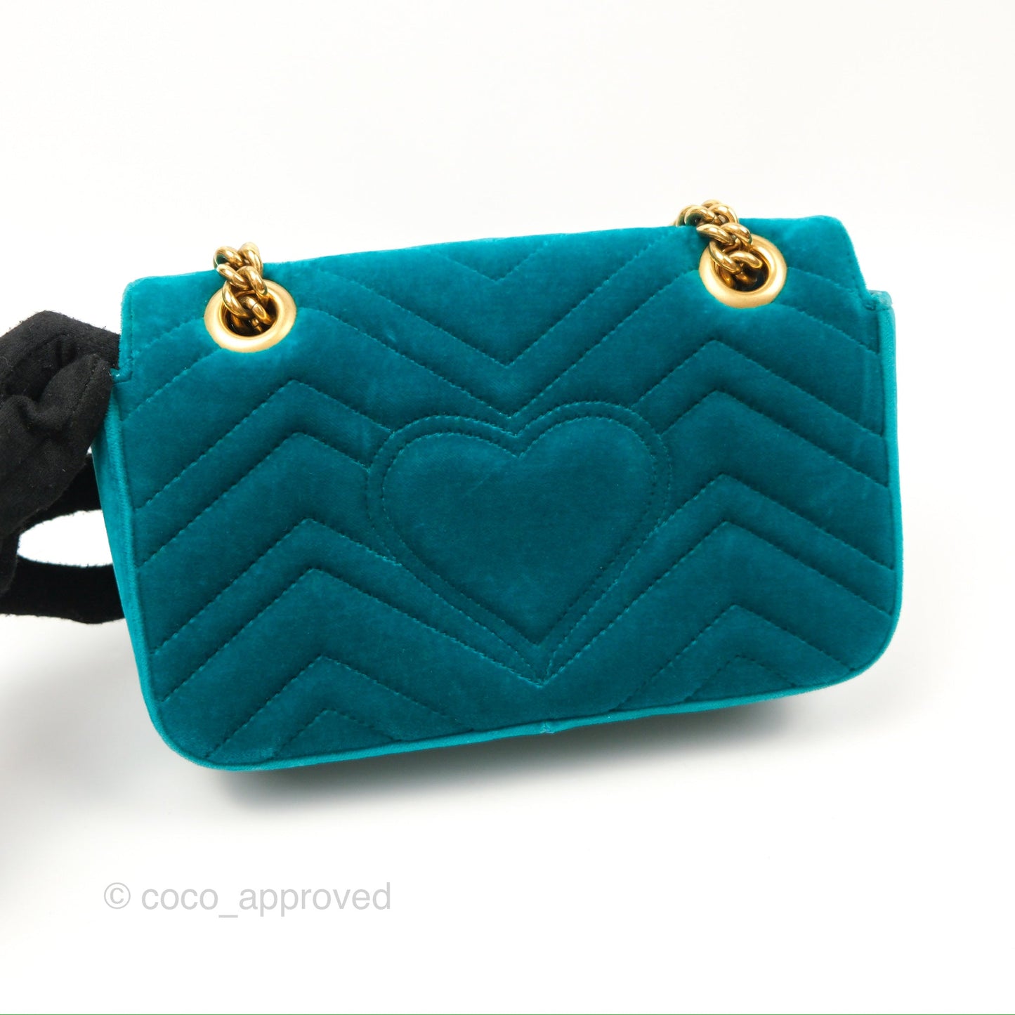Gucci Mini Marmont Velvet Green Gold Hardware
