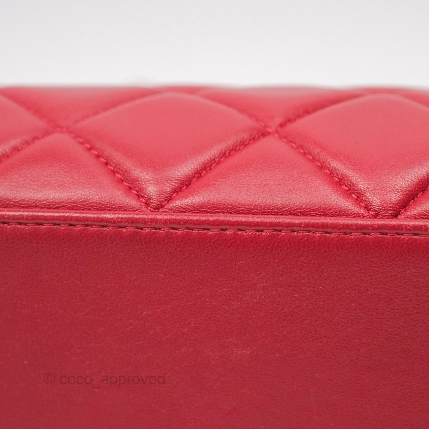 Chanel Tote Bag Red Lambskin Aged Gold Hardware