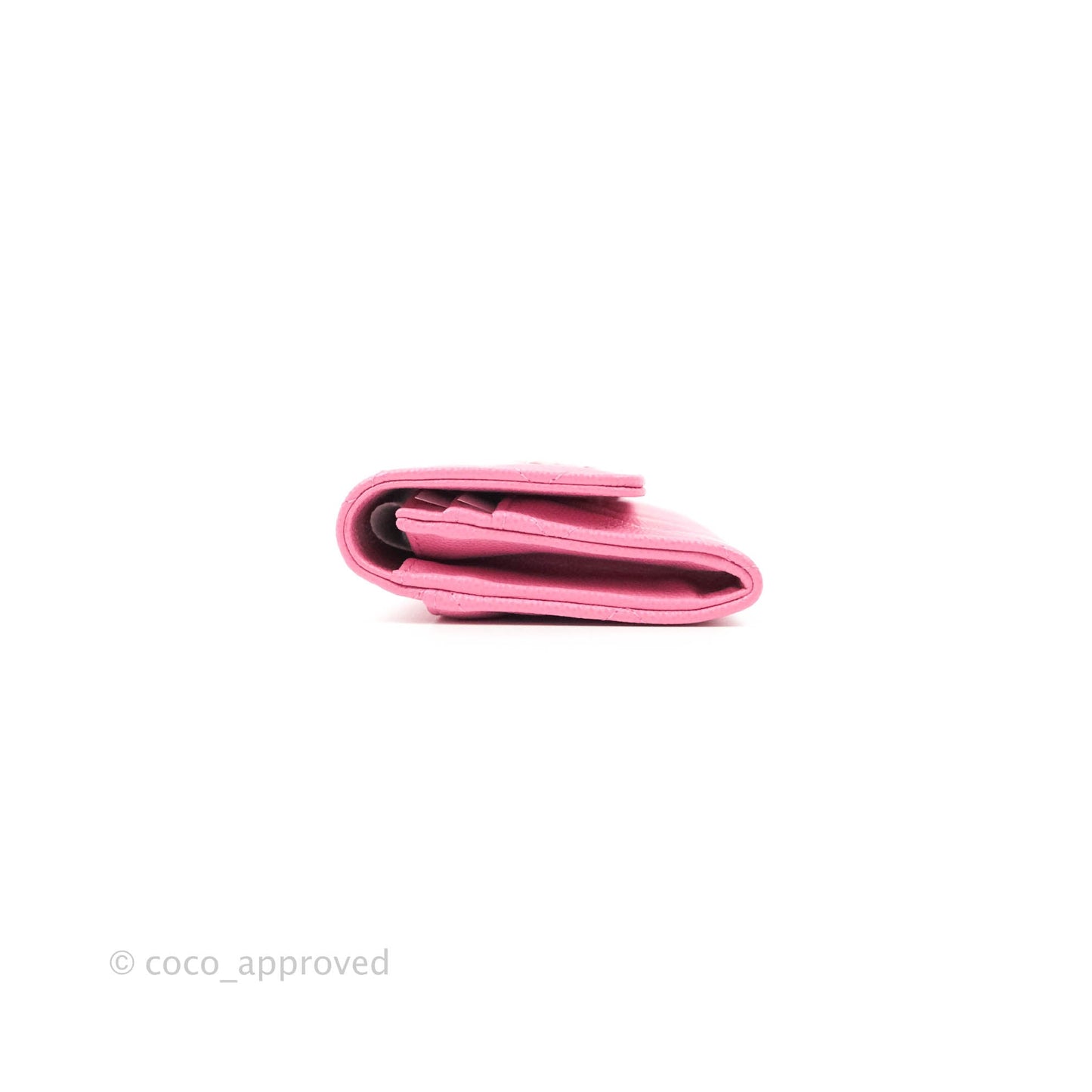 Chanel Quilted Flap Wallet Pink Caviar