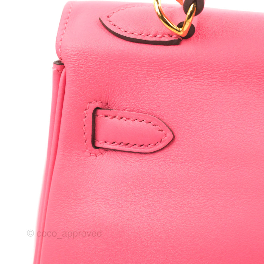 Hermès Retourne Kelly 25 Veau Swift Rose Azalee Gold Hardware