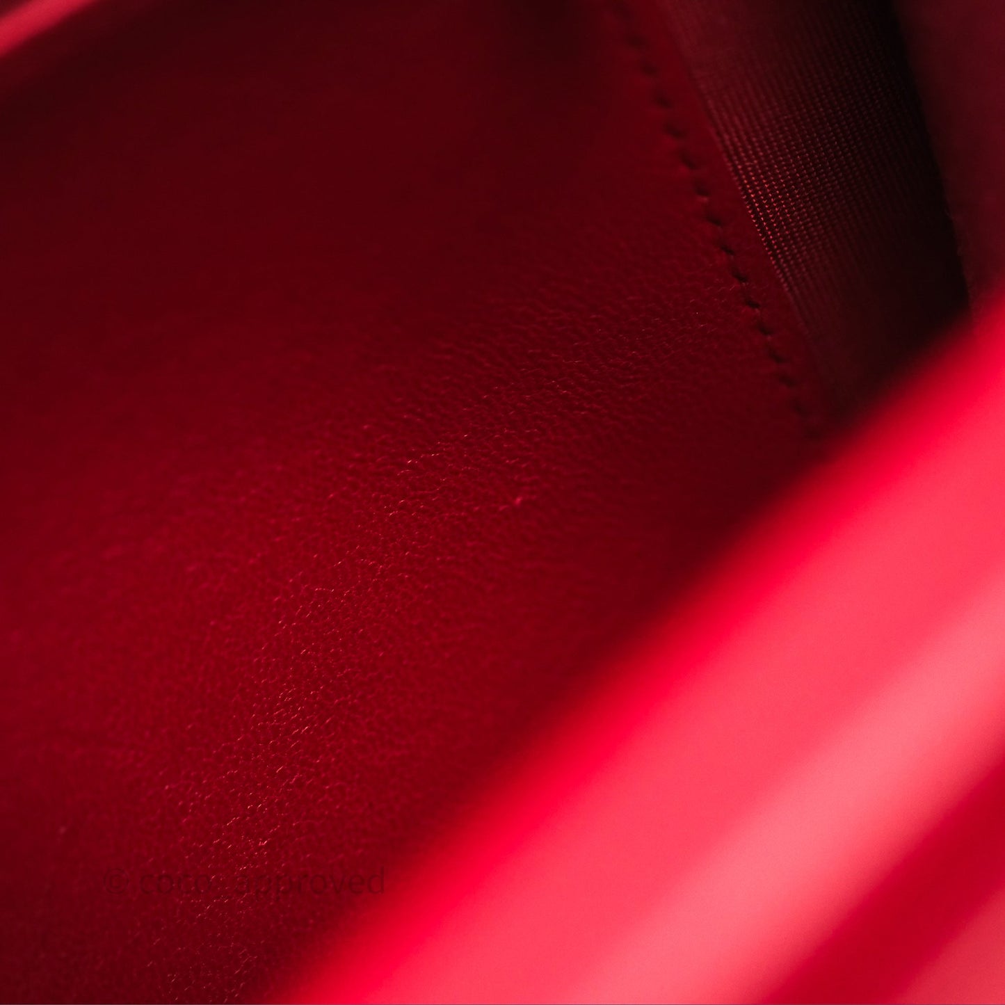 Chanel Boy Wallet on Chain WOC Red Lambskin Ruthenium Hardware