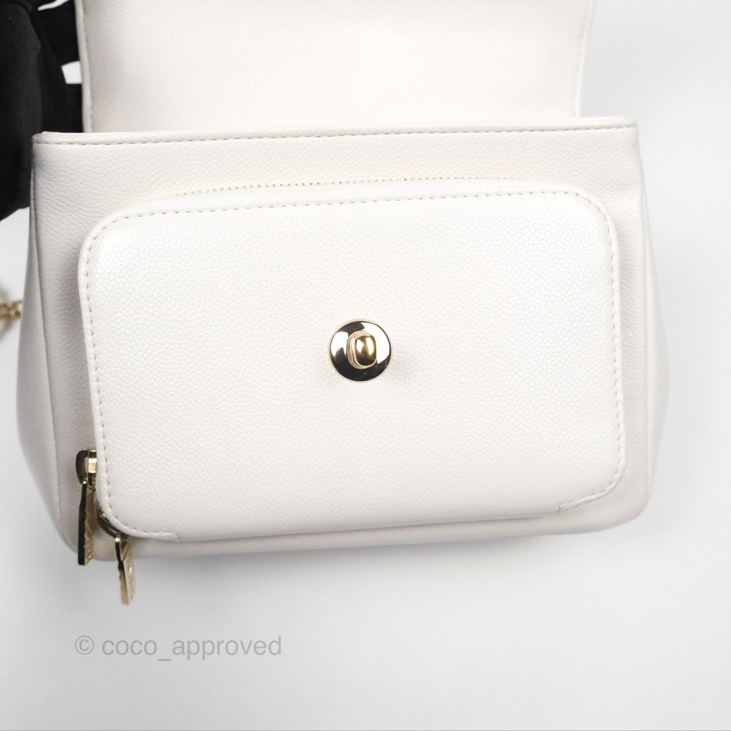 Chanel Quilted Small Business Affinity Flap White Caviar Gold Hardware