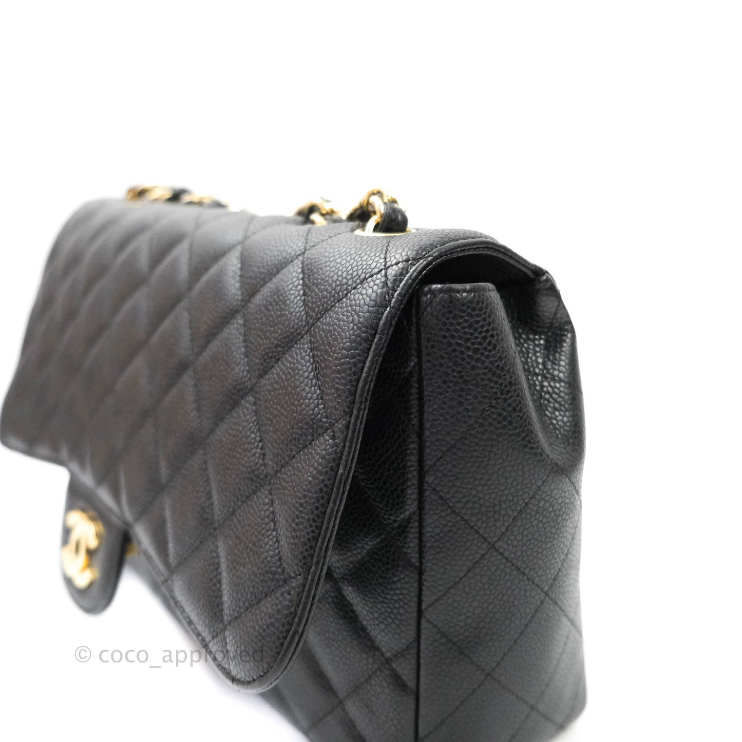 Chanel Classic Jumbo Single Flap Black Caviar 24K Gold Hardware⁣⁣