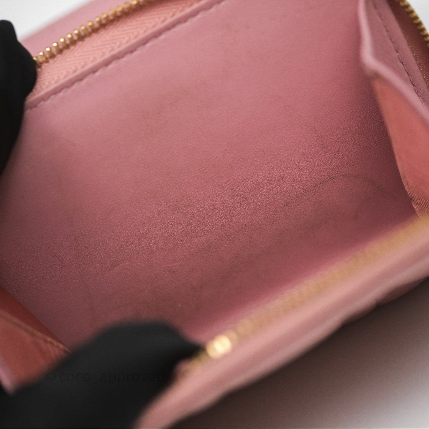 Christian Dior Medium Caro Scarlet Zipped Wallet Pink Cannage Calfskin
