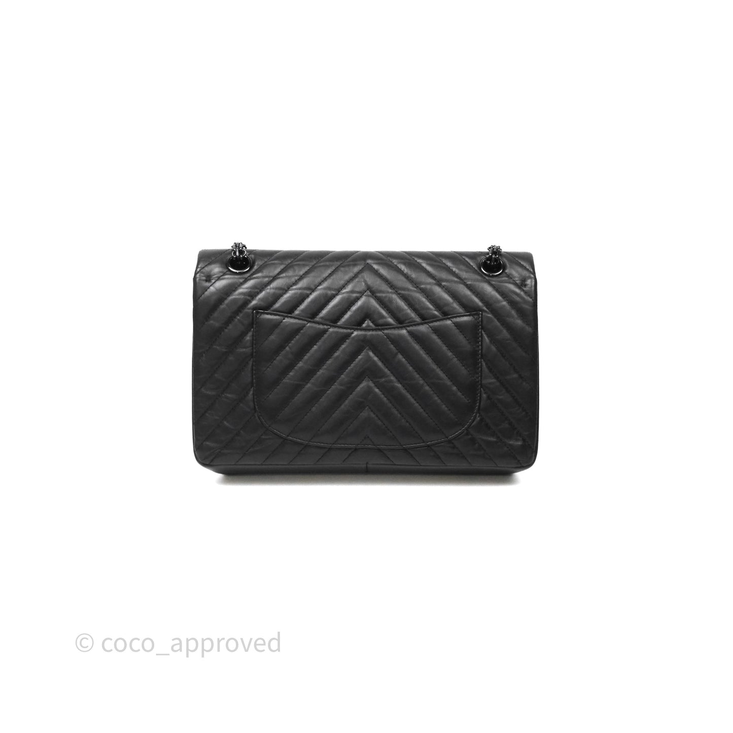 Chanel Reissue Medium 226 Chevron Aged Calfskin So Black