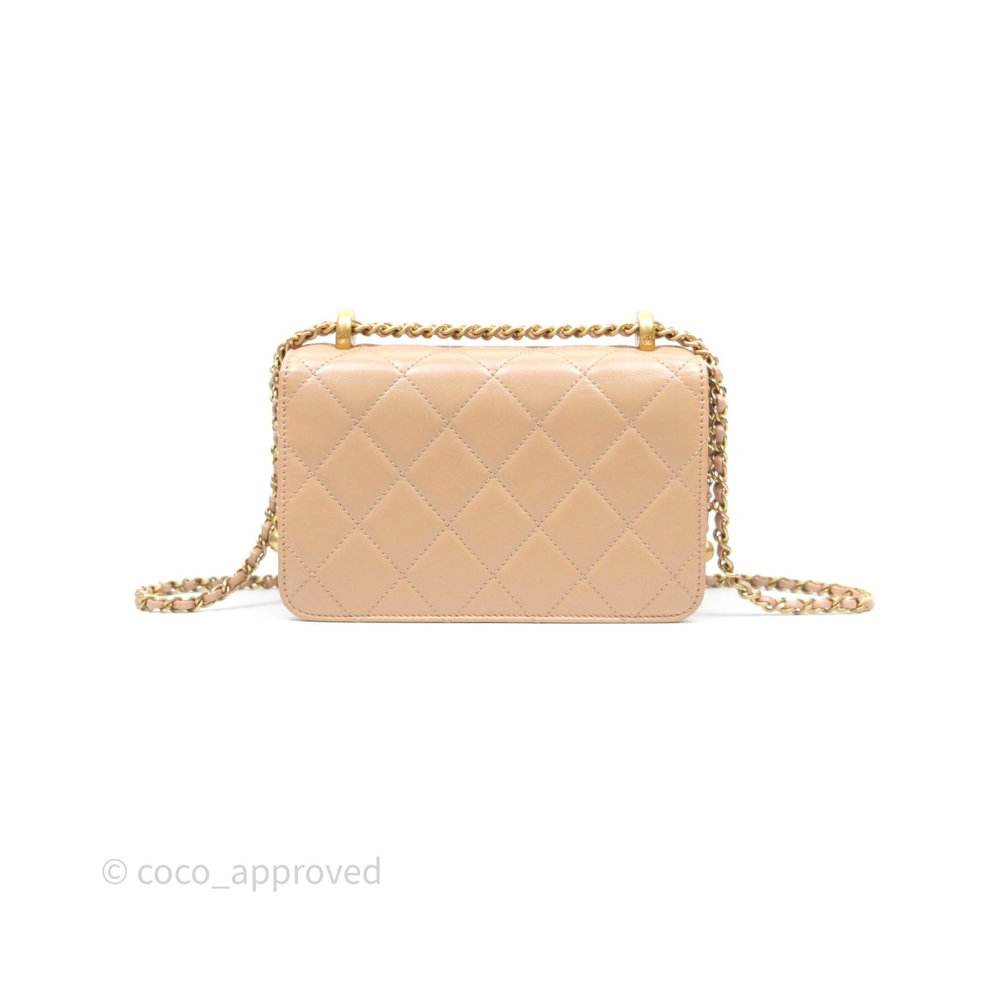 Chanel Quilted Mini Perfect Fit Adjustable Beige Calfskin Gold Hardware
