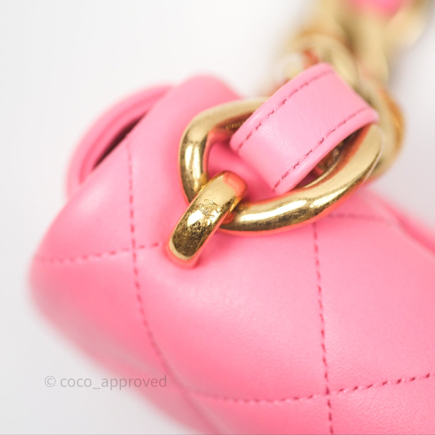 Chanel Quilted Mini CC Funky Town Flap Pink Lambskin Aged Gold Hardware