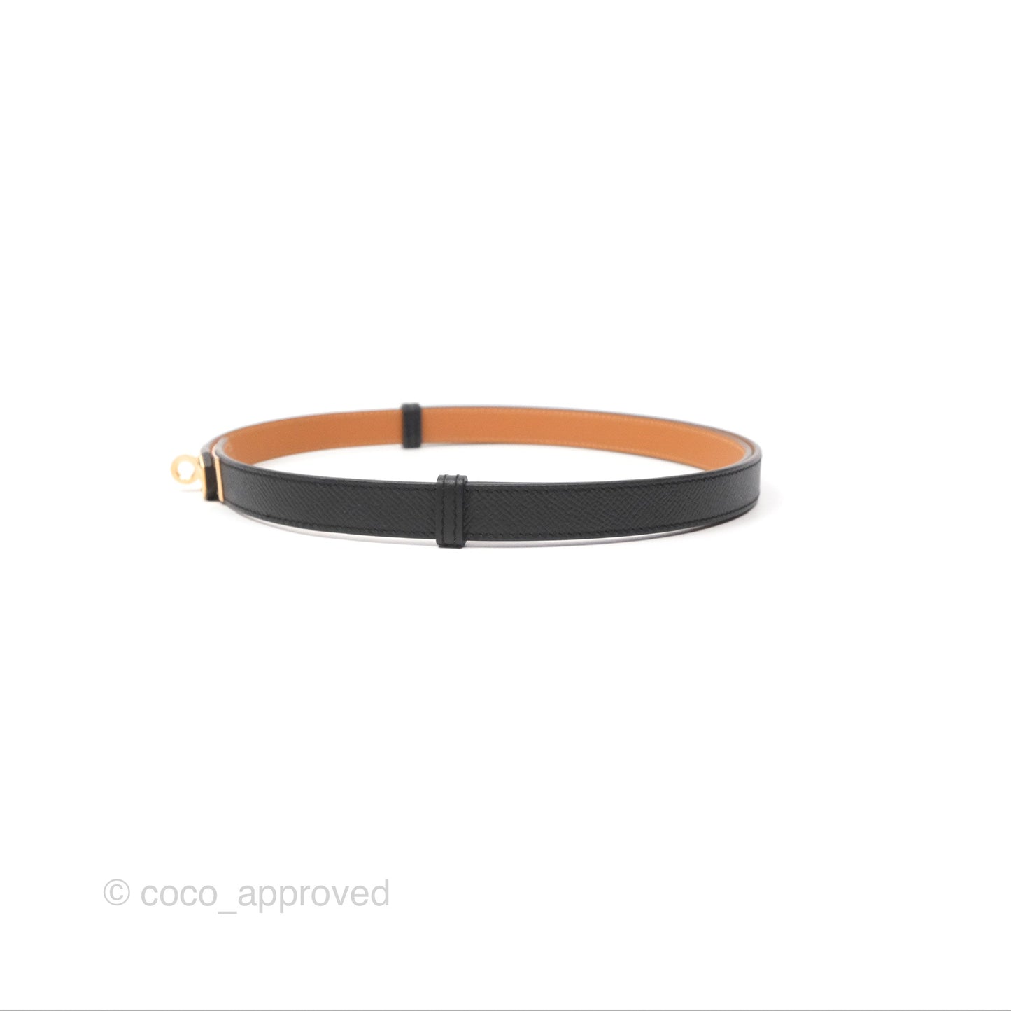 Hermès Kelly Belt Black Epsom Rose Gold Hardware
