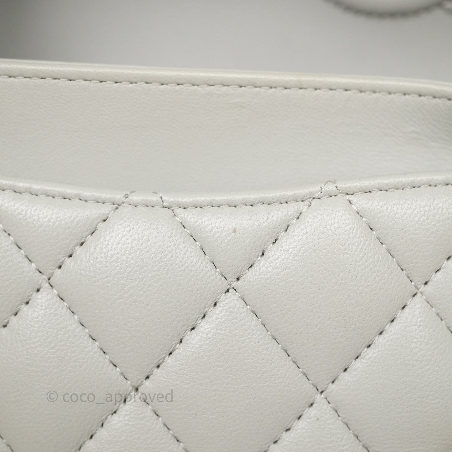 Chanel Small Classic Flap Quilted Grey Lambskin Gold Hardware