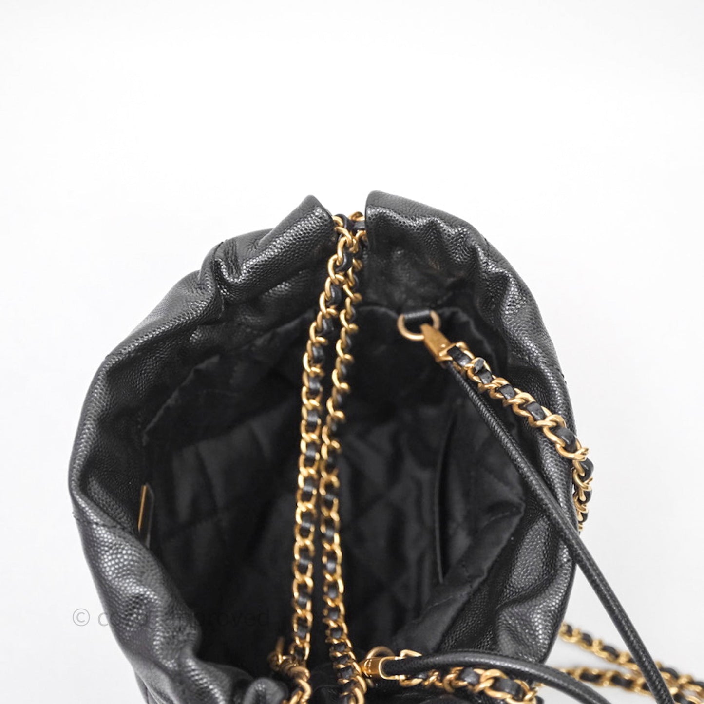 Chanel 22 Mini Black Caviar Aged Gold Hardware