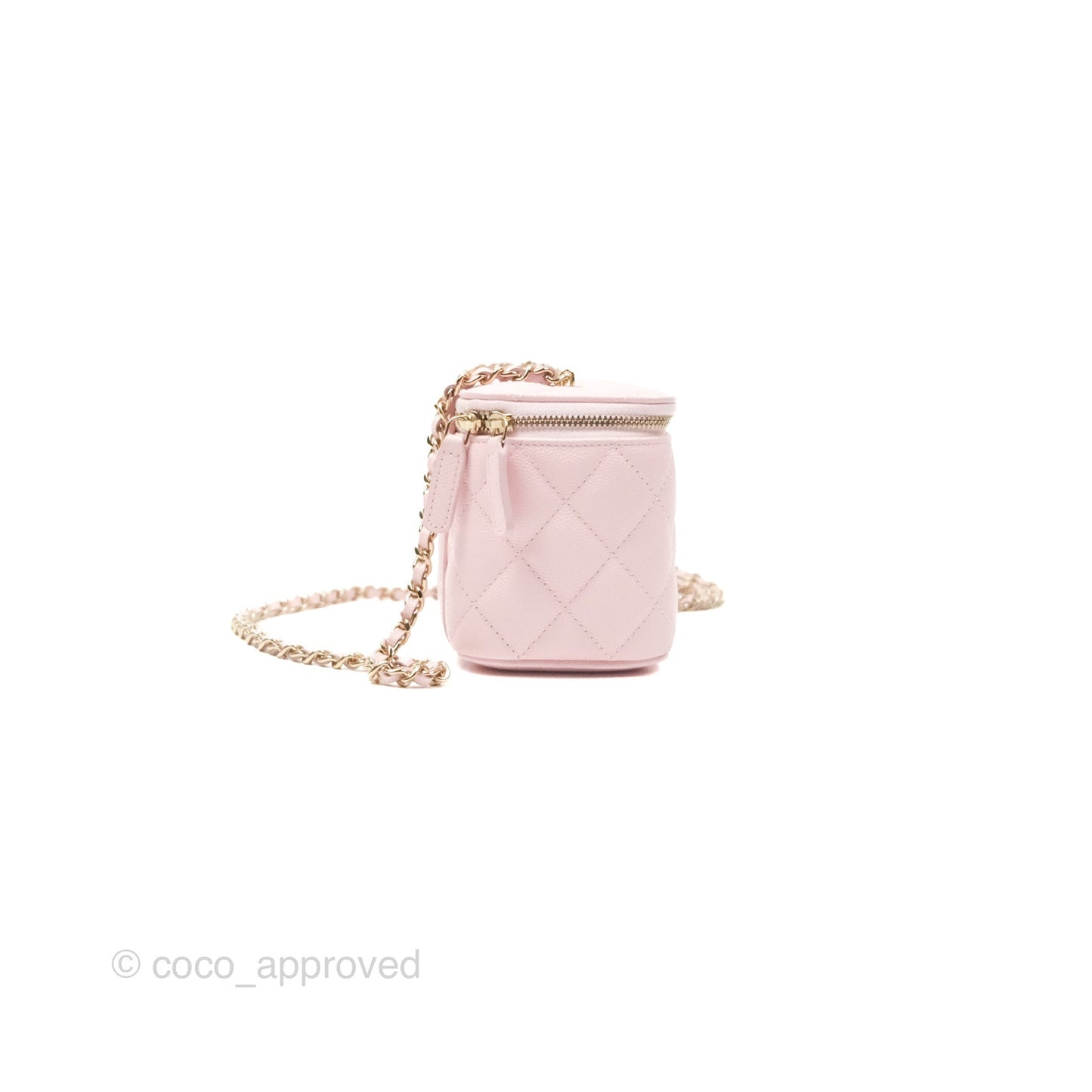 Chanel Classic Vanity With Chain Pink Caviar Gold Hardware