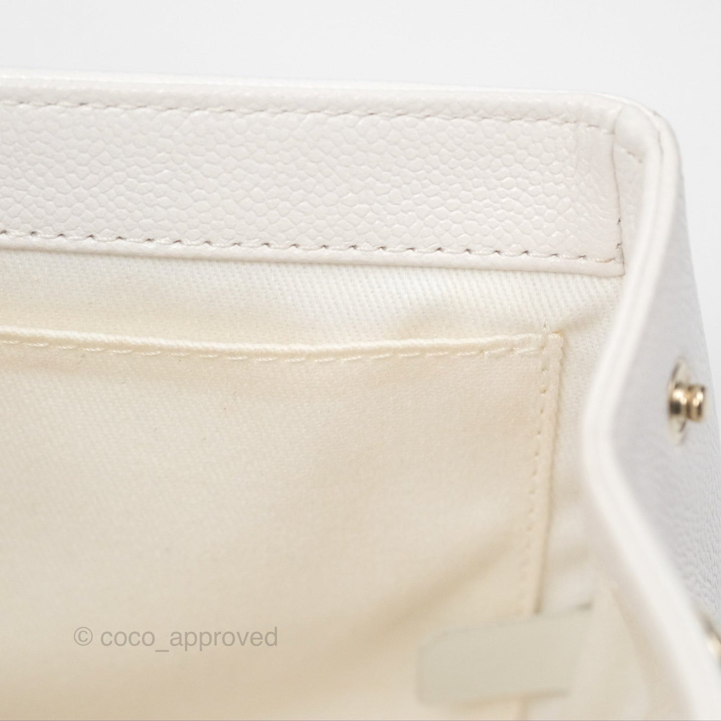 Chanel Quilted Small Business Affinity Flap White Caviar Gold Hardware