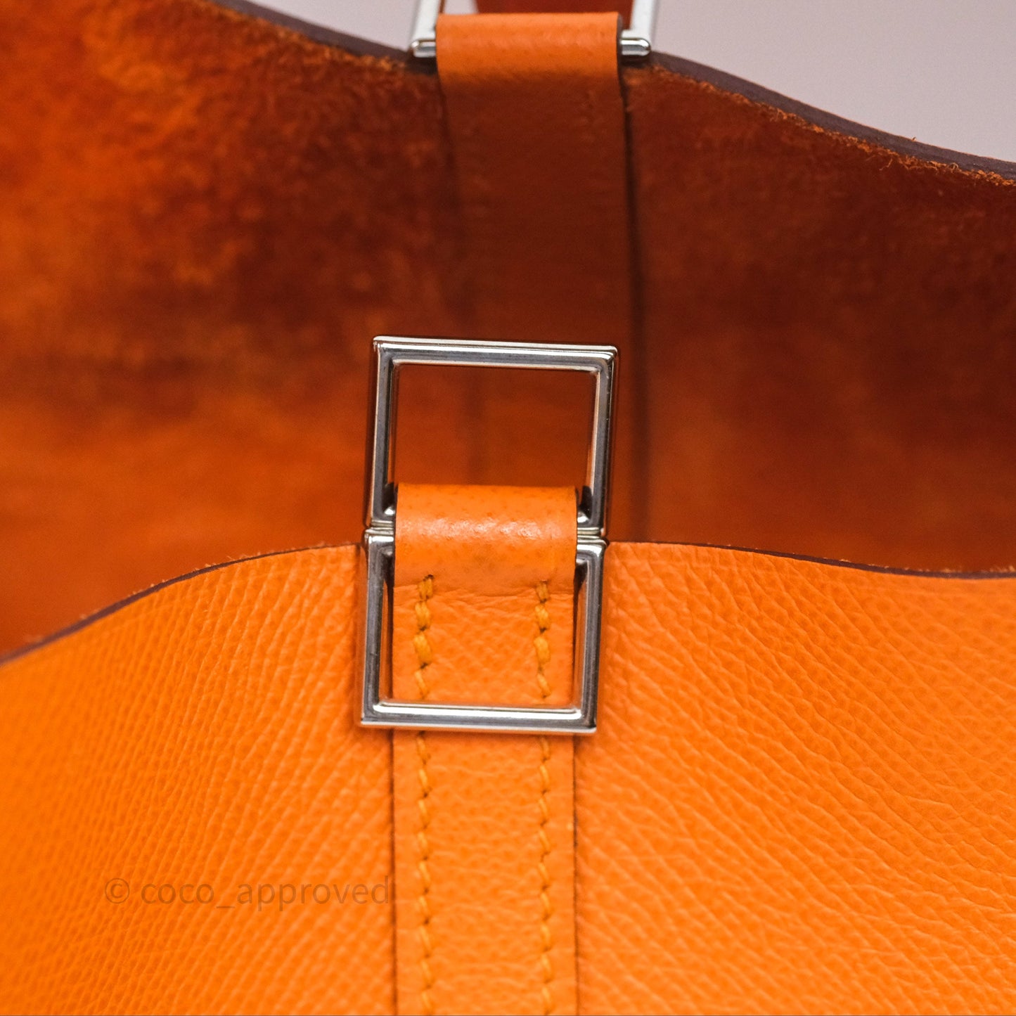 Hermès Tressage De Cuir Picotin Lock 22 Abricot I9/ Rose Azalée 8W/ Gold 37 Epsom Palladium Hardware
