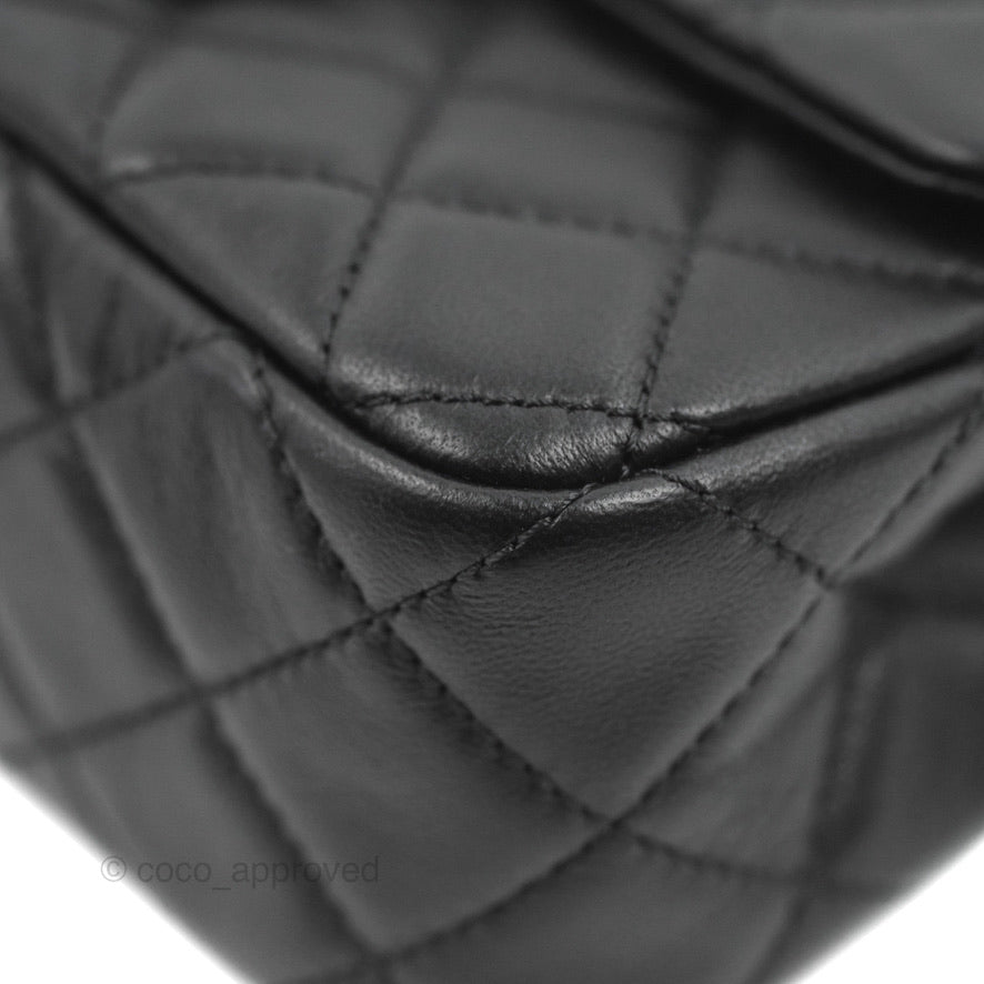 Chanel Mini Rectangular Pearl Crush Quilted Black Lambskin Gold Hardware
