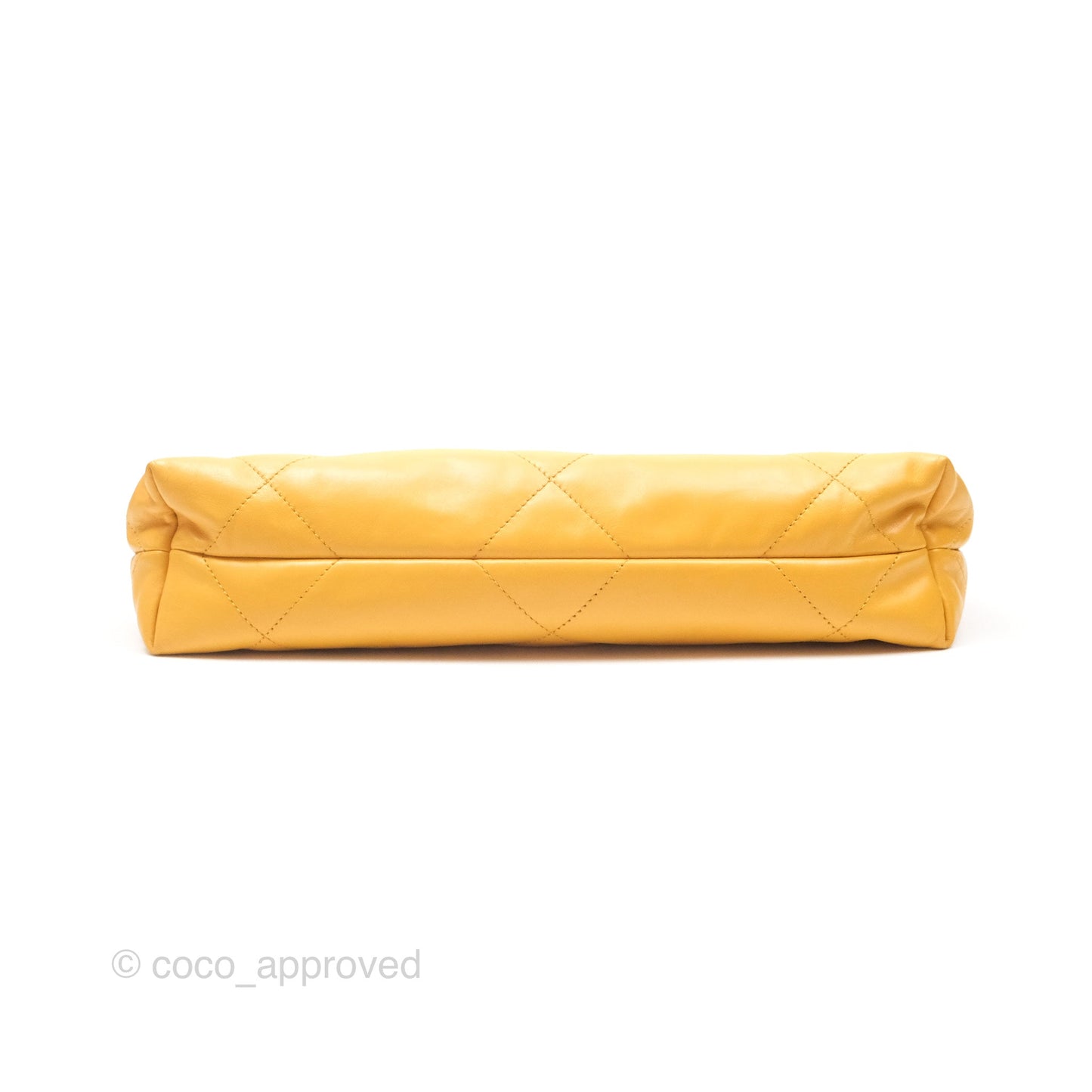 Chanel 22 Small Mustard Yellow Shiny Aged Calfskin Aged Gold Hardware