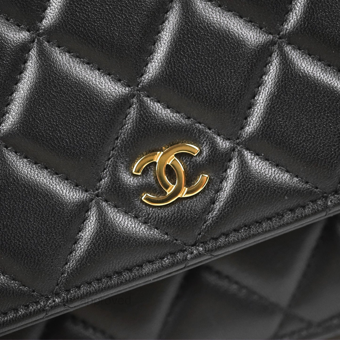 Chanel Classic Quilted Wallet on Chain WOC Black Lambskin Gold Hardware