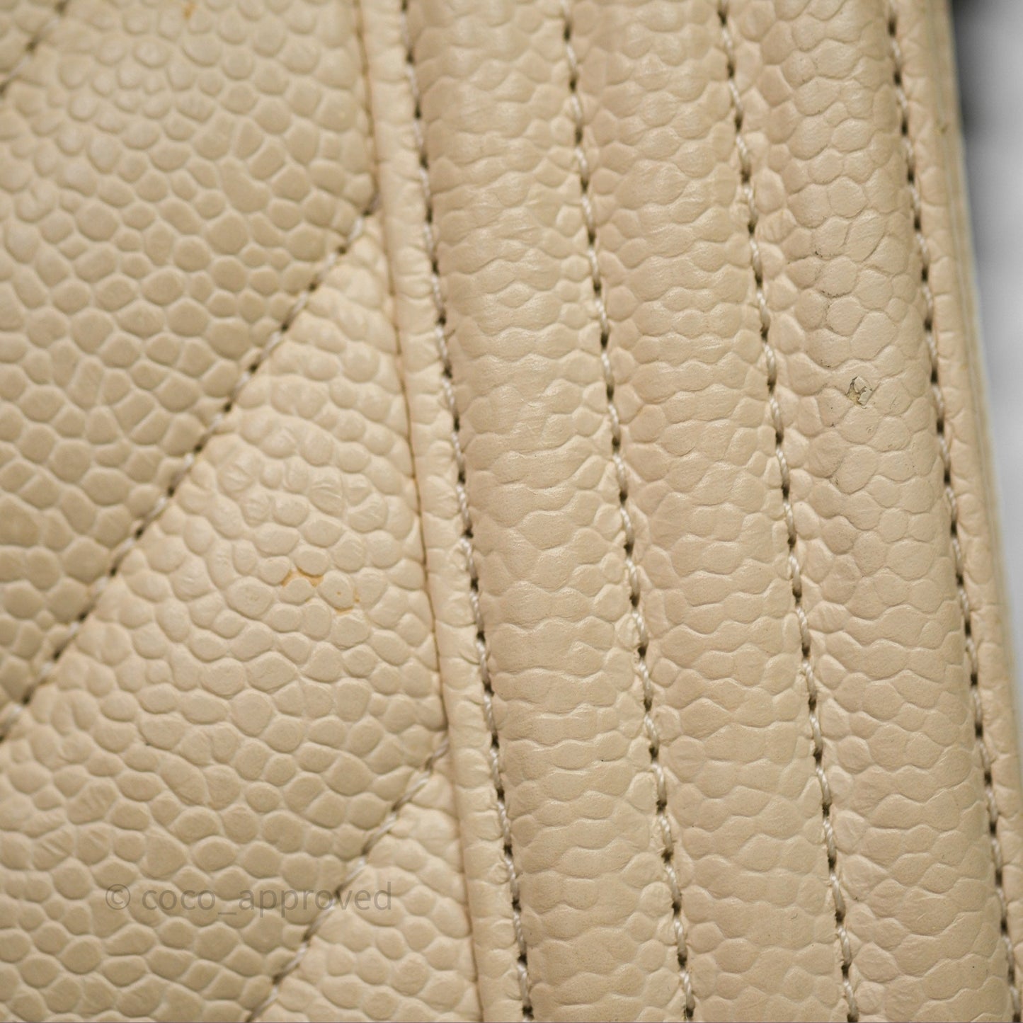Chanel Small Boy Chevron Beige Caviar Ruthenium Hardware