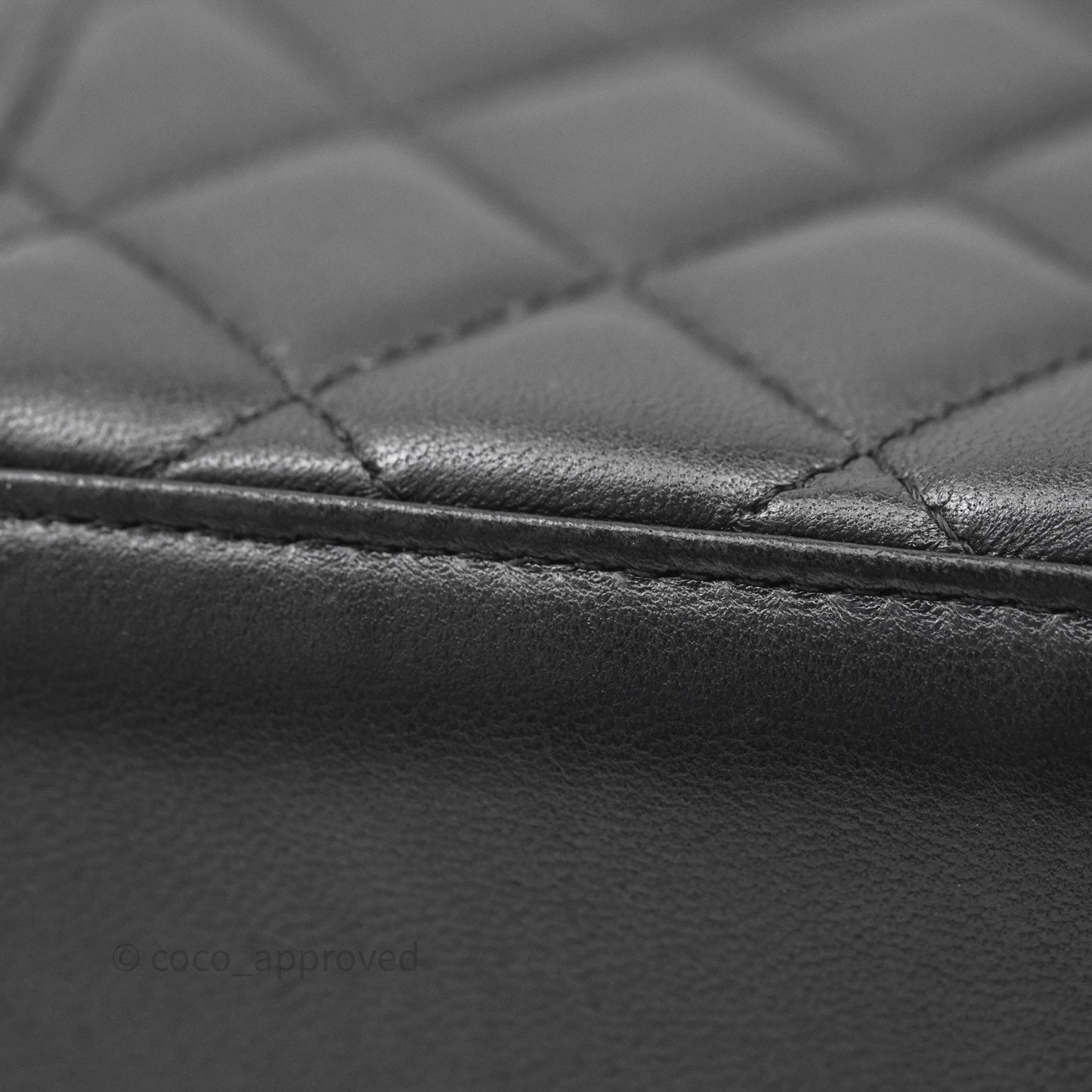 Chanel Vanity Rectangular Top Handle Black Lambskin Gold Hardware