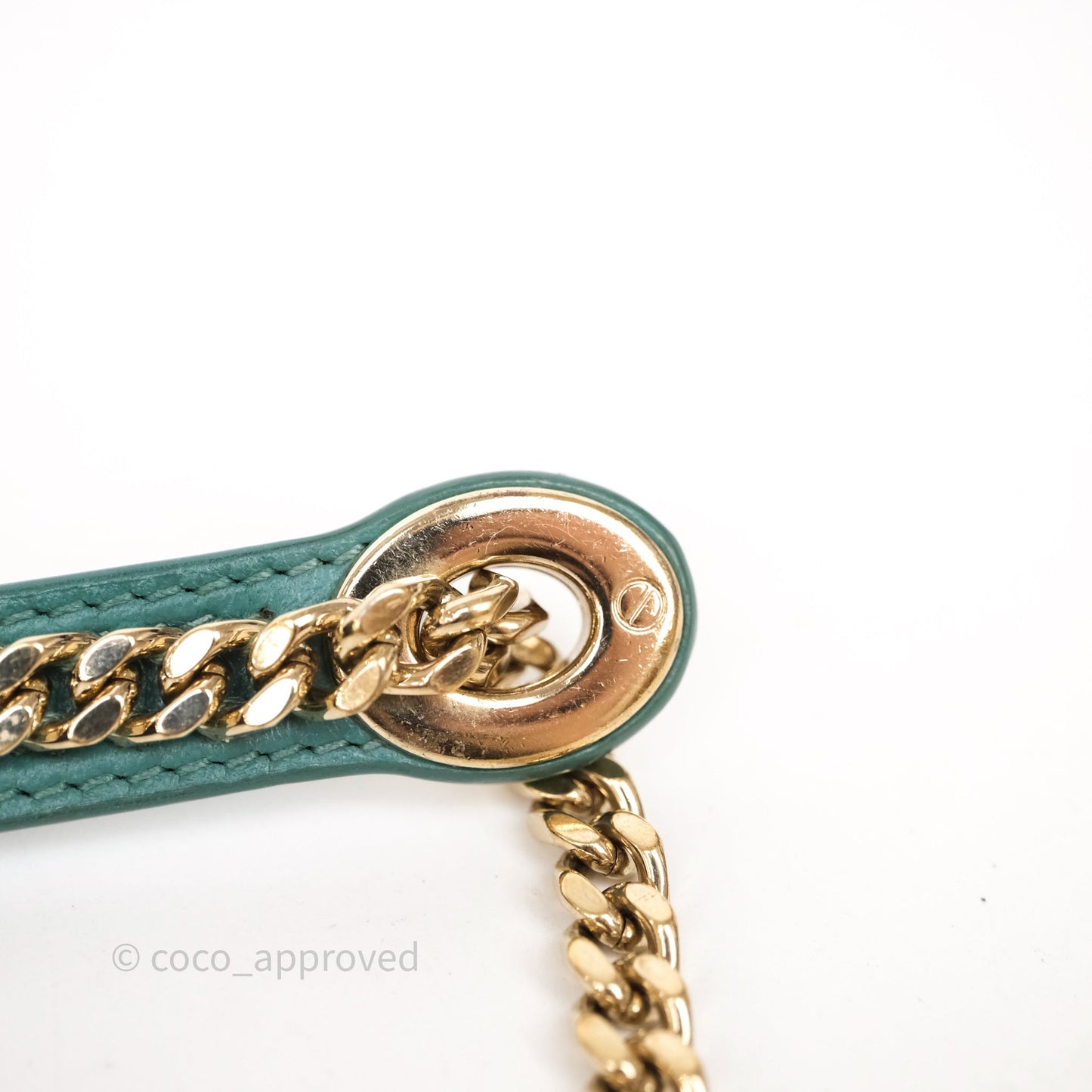 Christian Dior Mini Lady Dior Cannage Green Lambskin Gold Hardware
