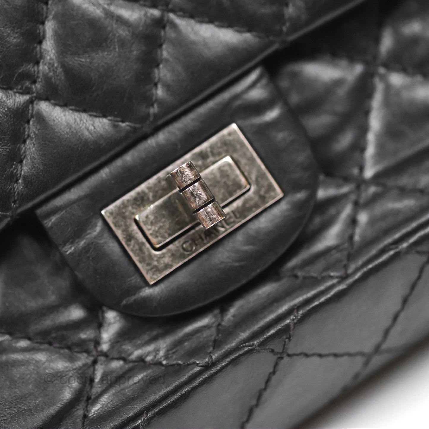 Chanel Mini Reissue 224 Black Aged Calfskin Ruthenium Hardware