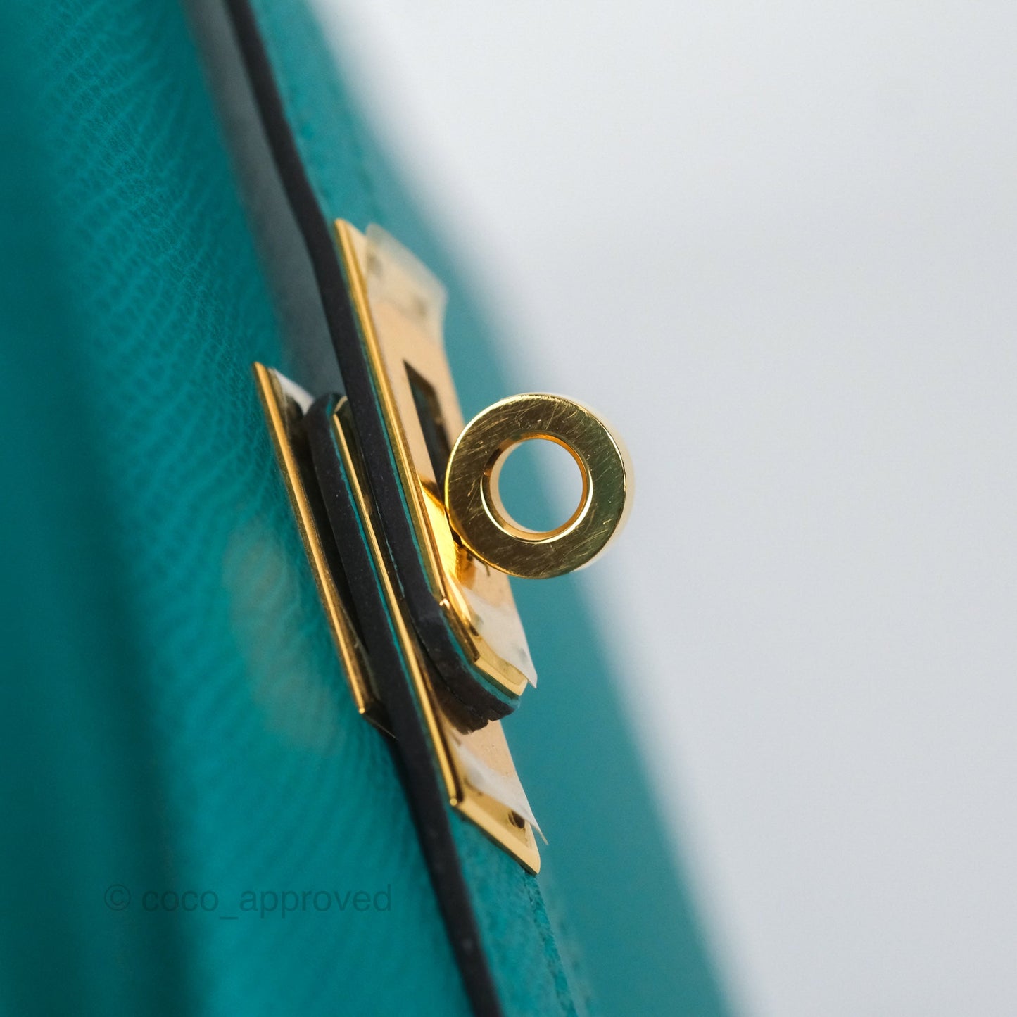 Hermès Sellier Kelly 25 Bleu Paon 7F Epsom Gold Hardware