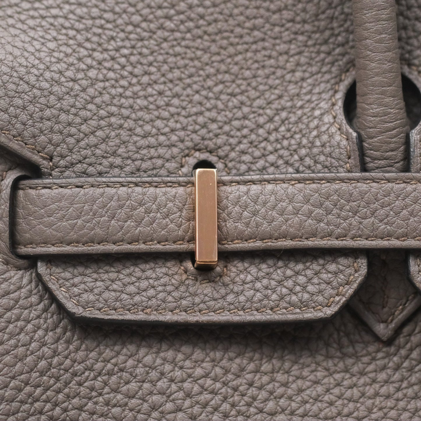 Hermes Birkin 25 Retourne Etain 8F Togo Gold Hardware