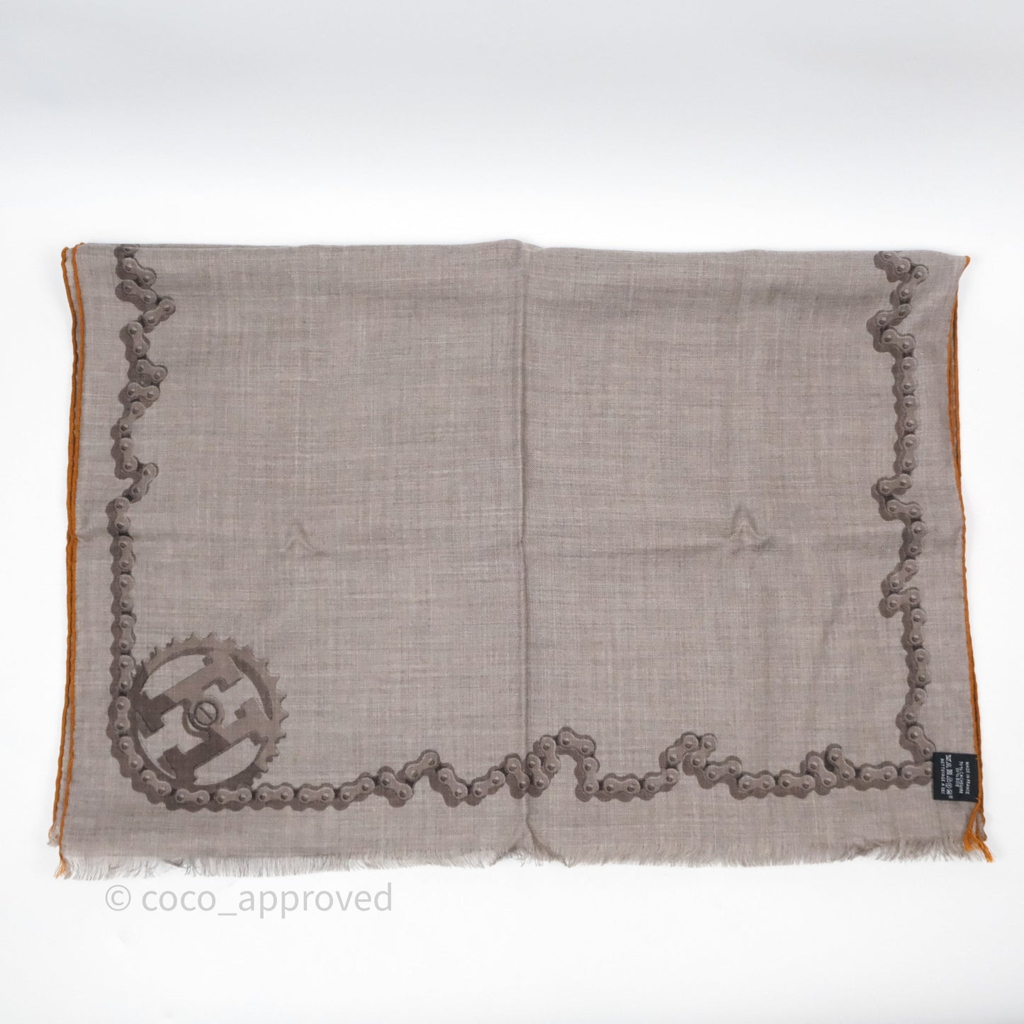 Hermès Cheval Dechaine Rectangle Scarf Etoupe/ Taupe