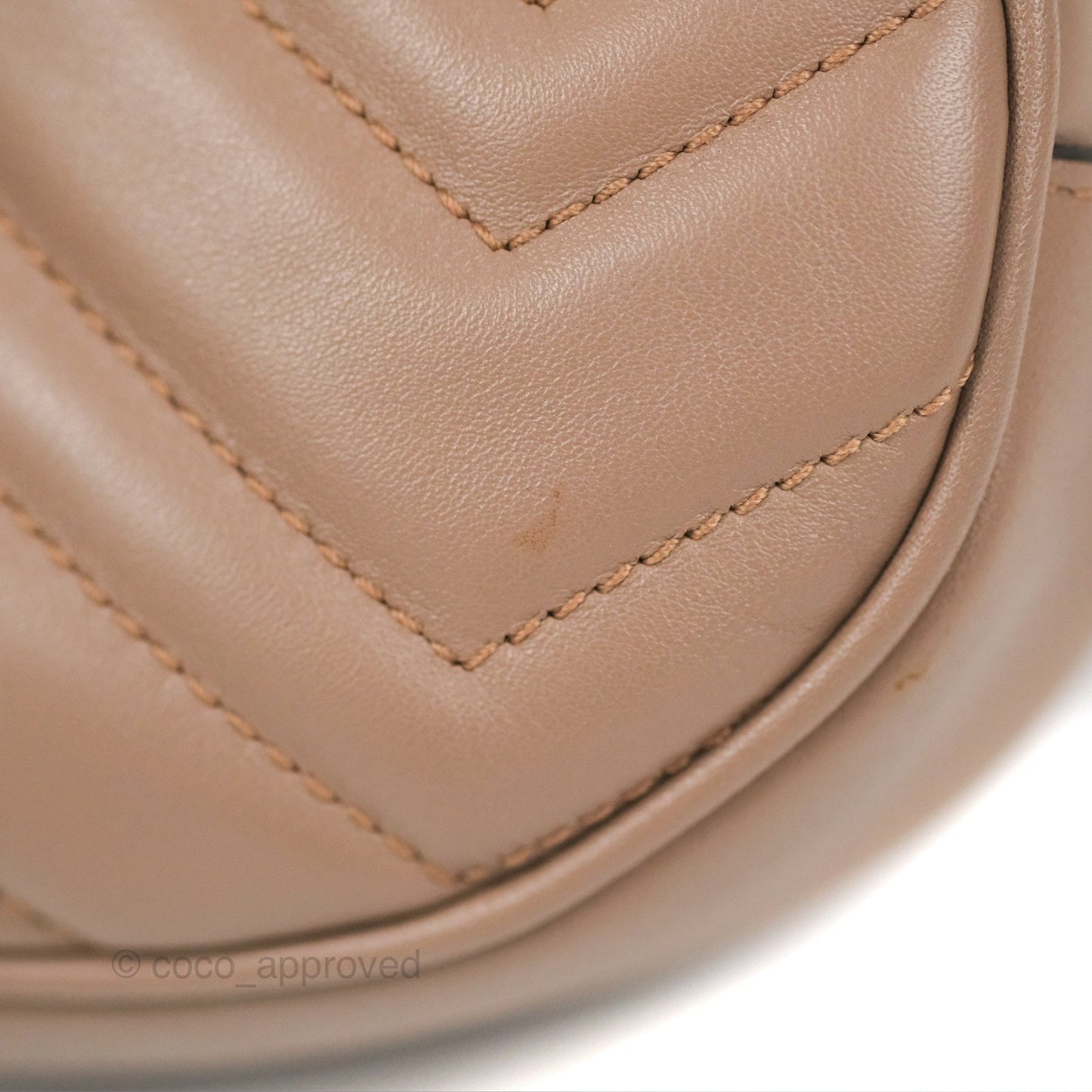 Gucci GG Marmont Matelassé Oval Belt Bag Dusty Pink