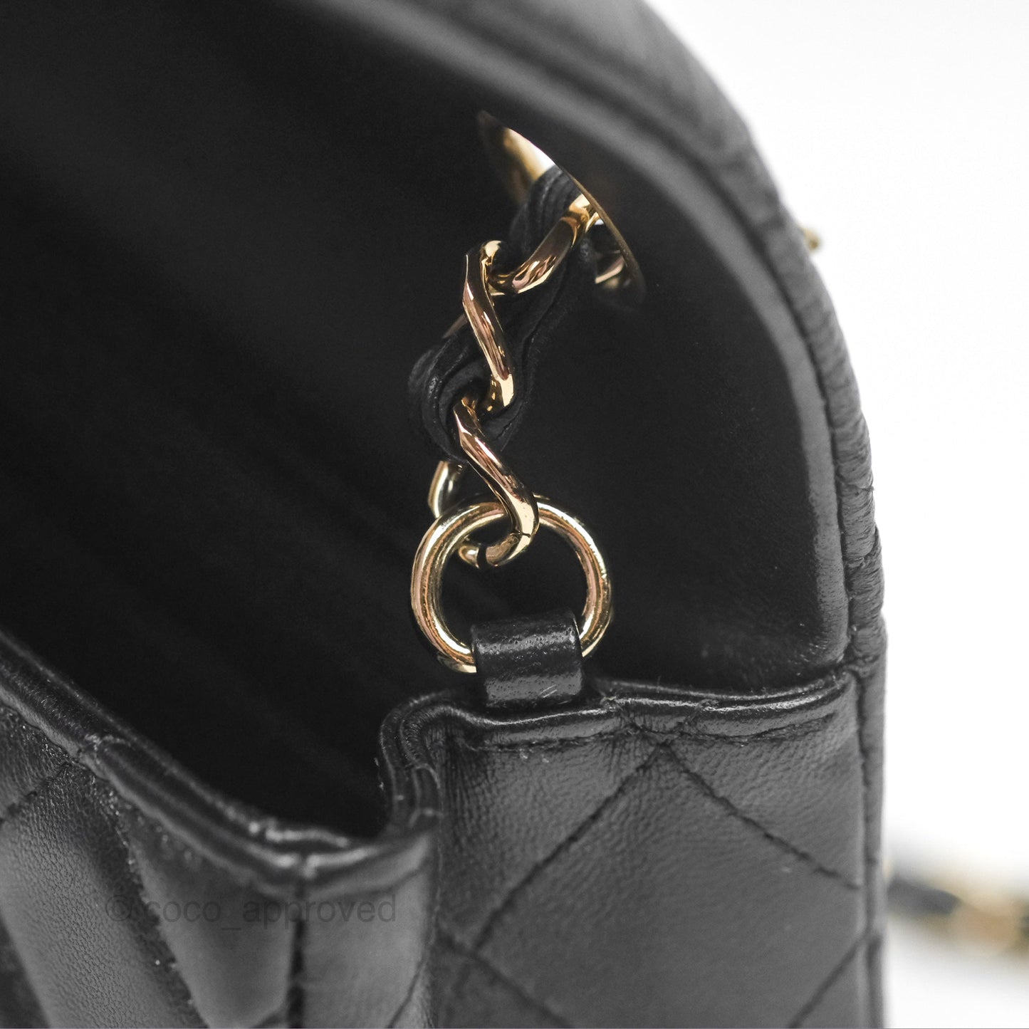 Chanel Mini Rectangular Flap Quilted Black Lambskin Gold Hardware