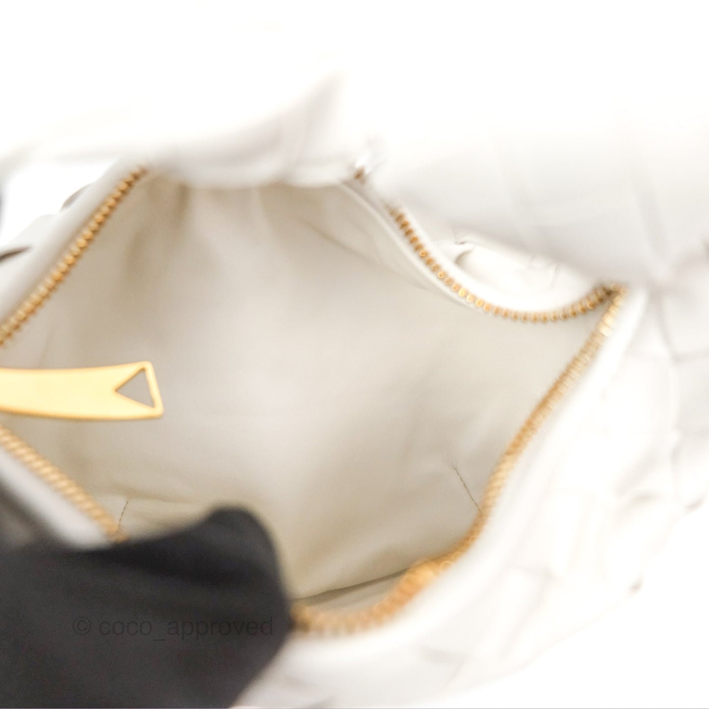 Bottega Veneta Mini Jodie Bag Intrecciato White Lambskin