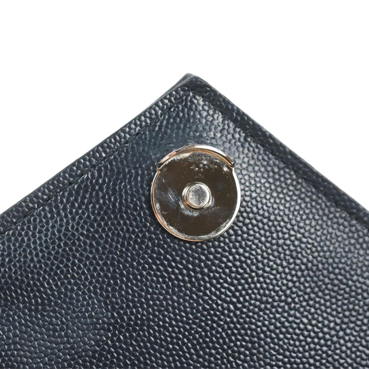 Saint Laurent Medium Envelope Navy Caviar Silver Hardware