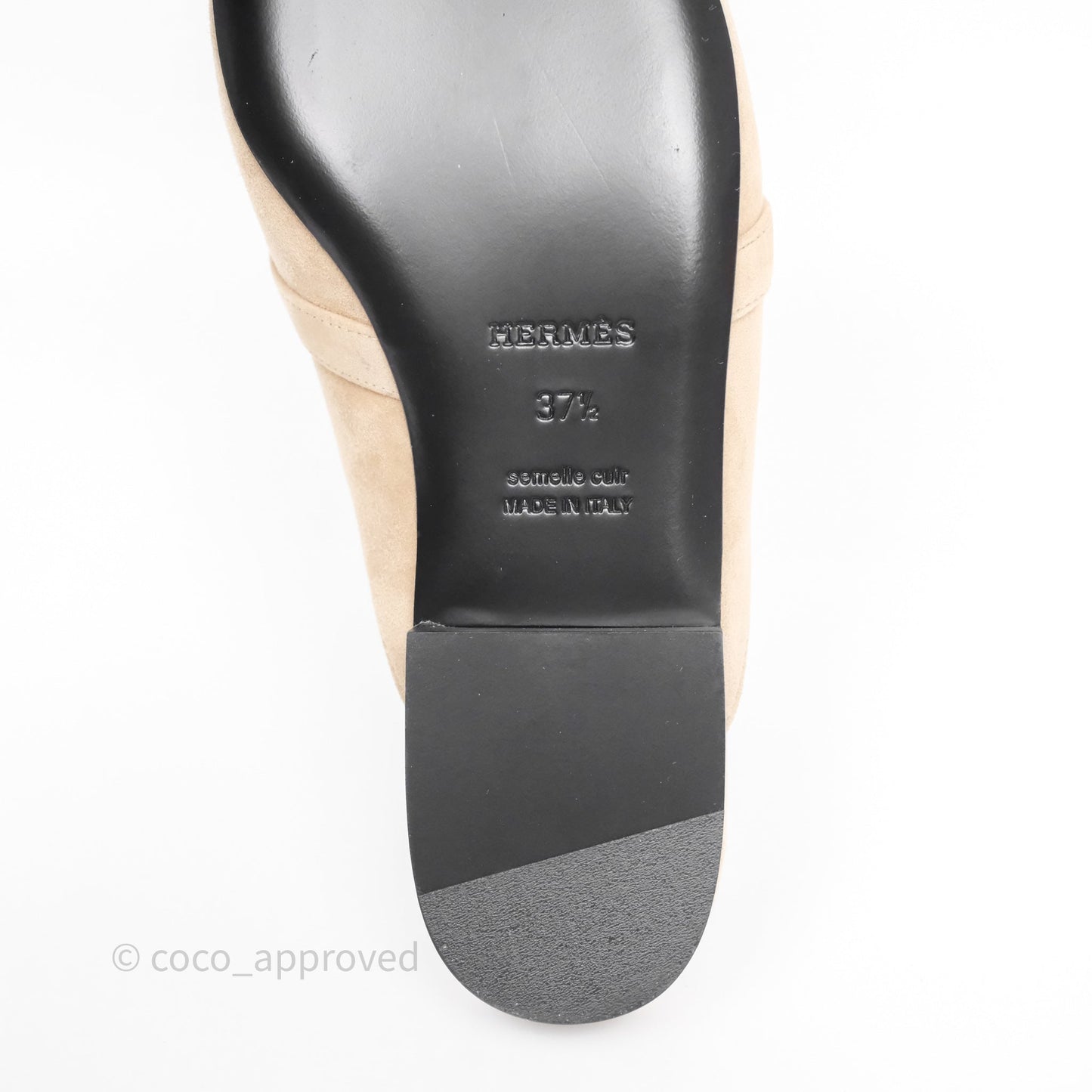 Hermès Oz Velvet Mules in Beige Sable Gold Hardware Size 37.5