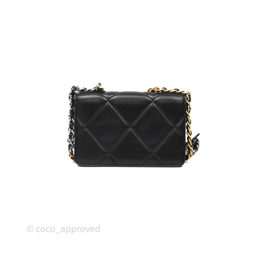 Chanel 19 Wallet on Chain WOC Black Mixed Hardware