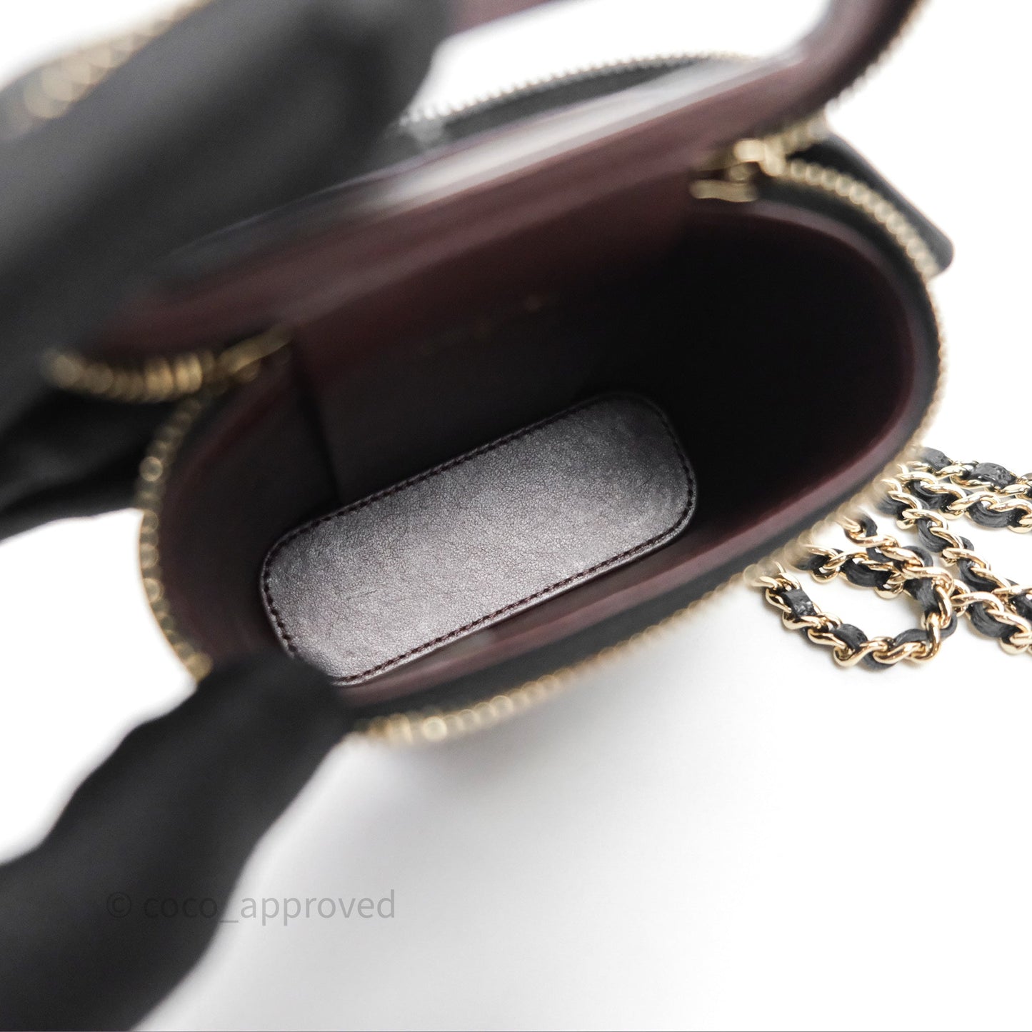 Chanel Classic Mini Vanity With Chain Black Caviar Gold Hardware