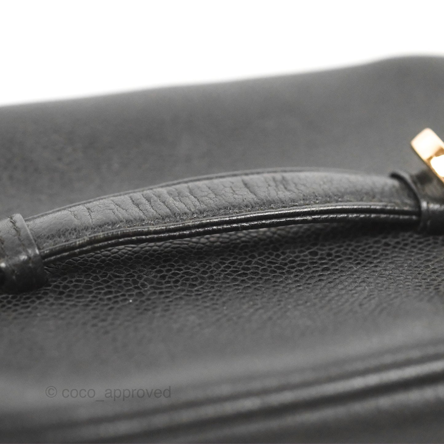Chanel Vintage Vanity Case Black Caviar Gold Hardware