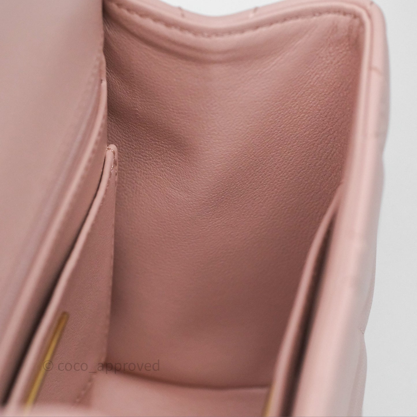 Chanel Top Handle Flap Bag Pink Lambskin Aged Gold Hardware 23S