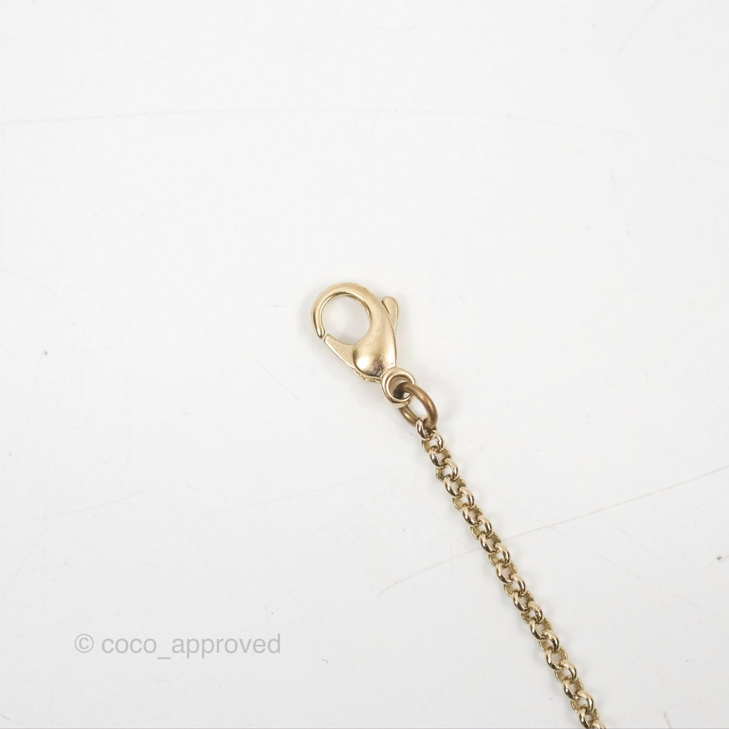 Chanel Crystal CC Pearl Drop Necklace Gold Tone 11P