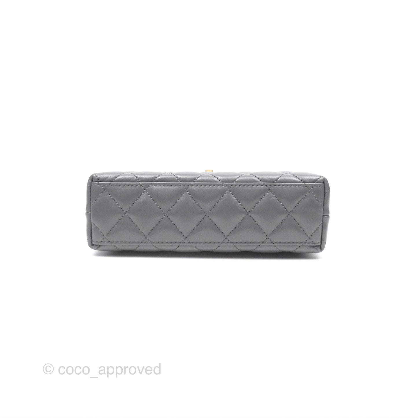 Chanel Kelly Bag Quilted Grey Shiny Calfskin Aged Gold Hardware