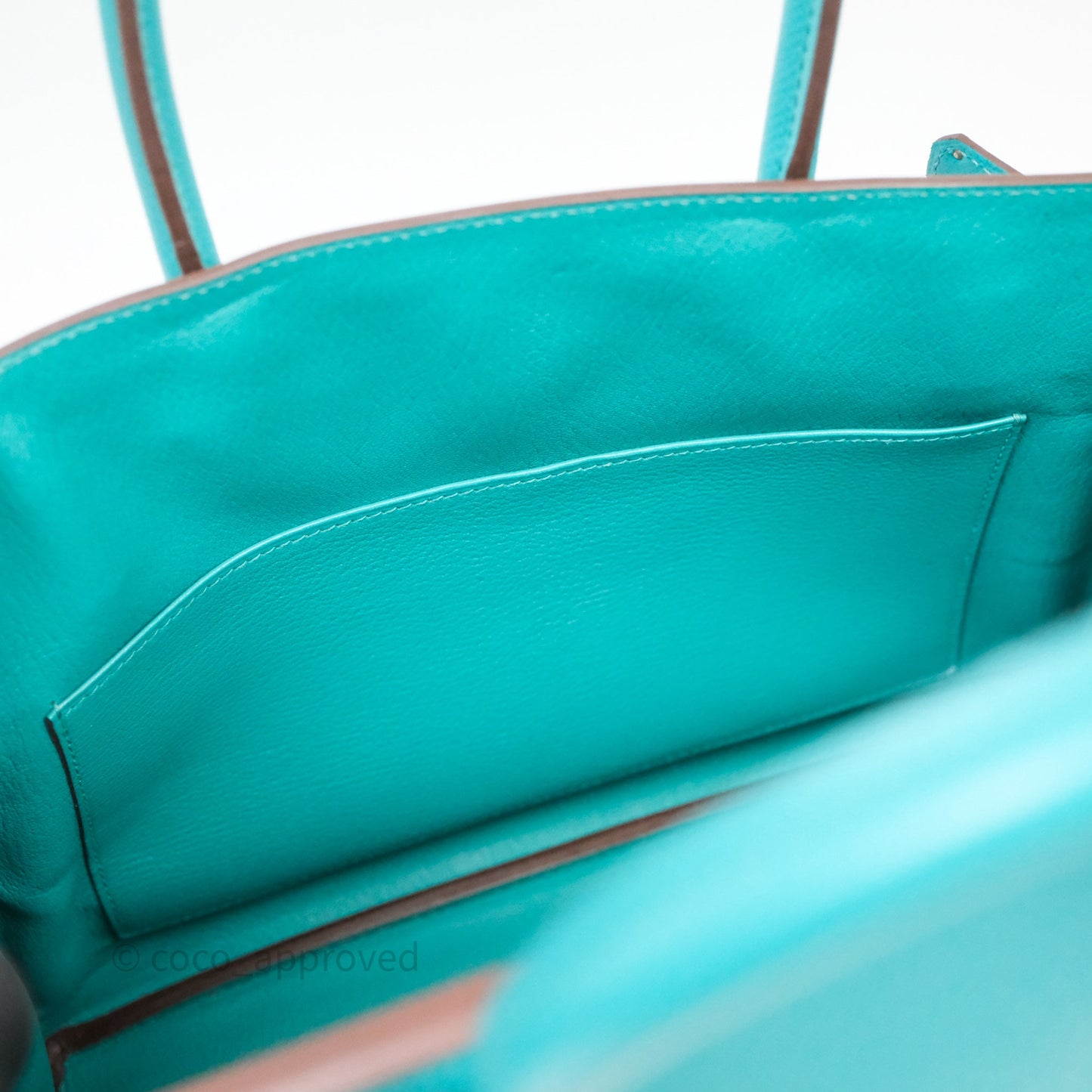Hermès Birkin 30 Retourne Vert Verone U1 Epsom Palladium Hardware