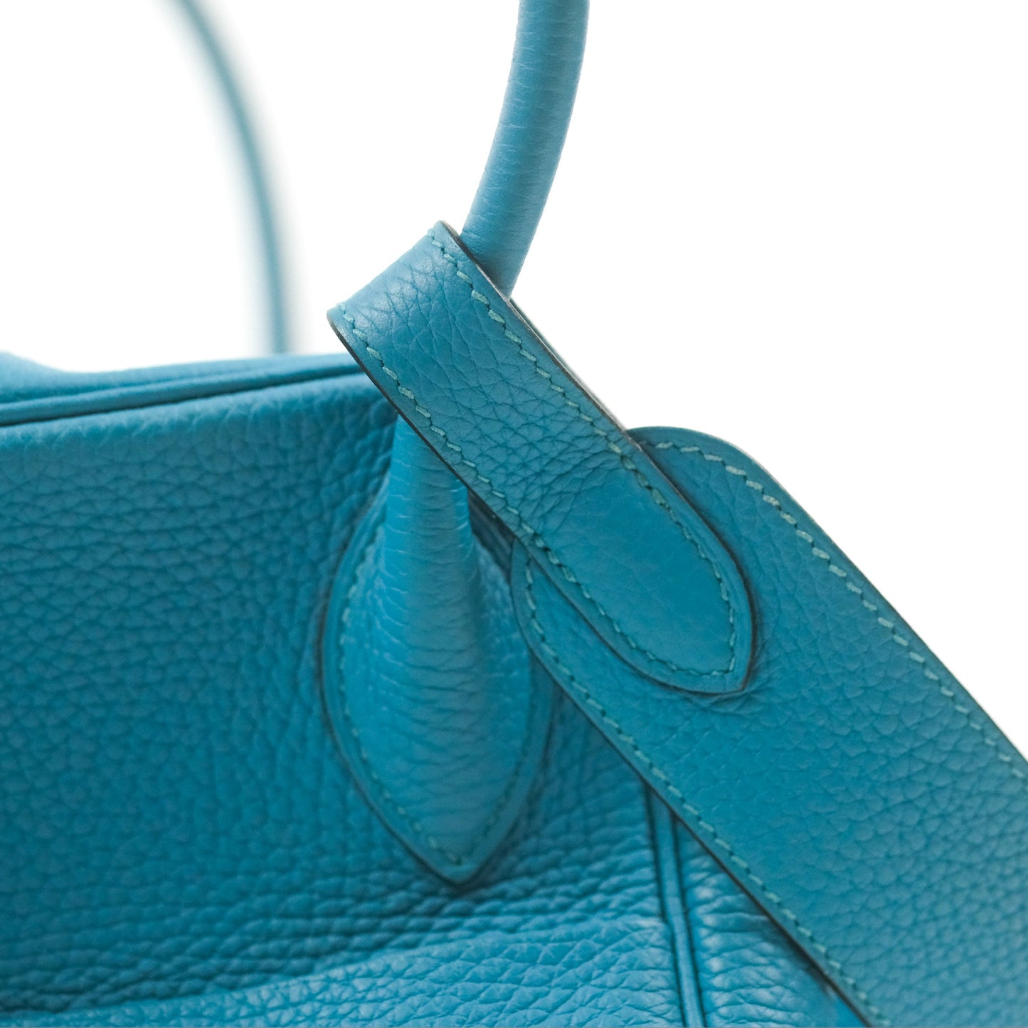 Hermès Lindy 34 Blue Paon Clemence Palladium Hardware