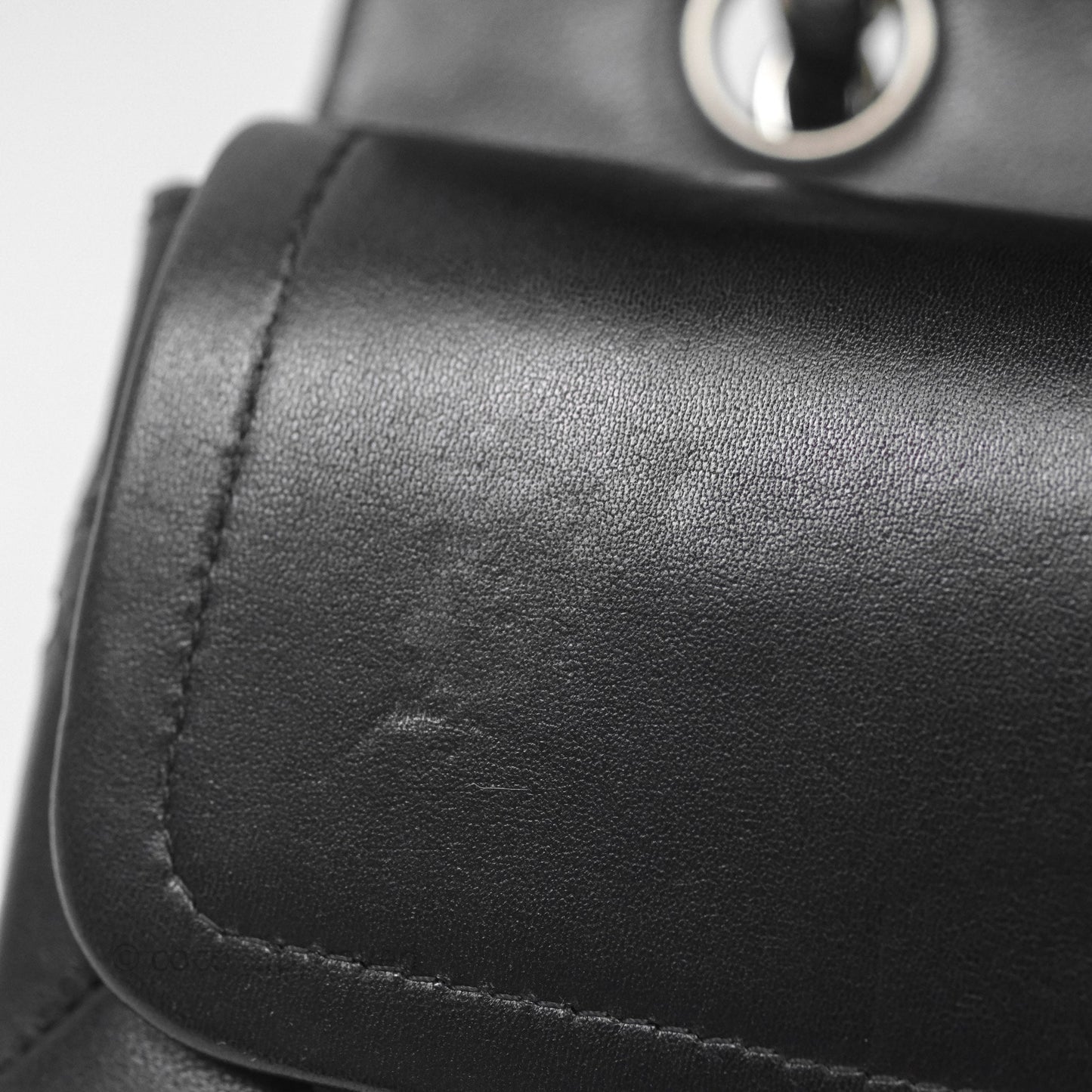 Chanel Classic M/L Medium Flap Quilted Black Lambskin Silver Hardware