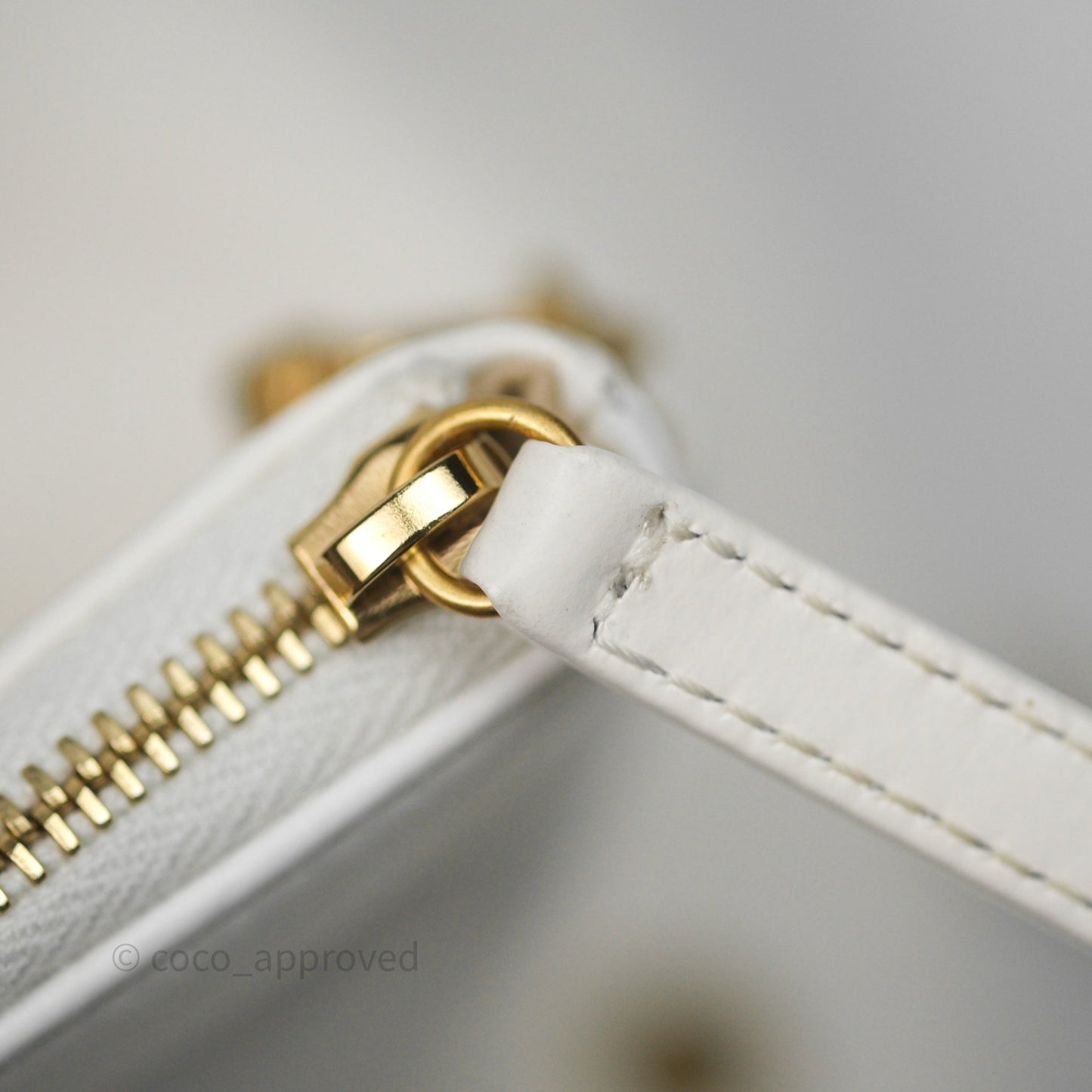 Chanel 22 Small White Aged Calfskin Black Logo Aged Gold Hardware