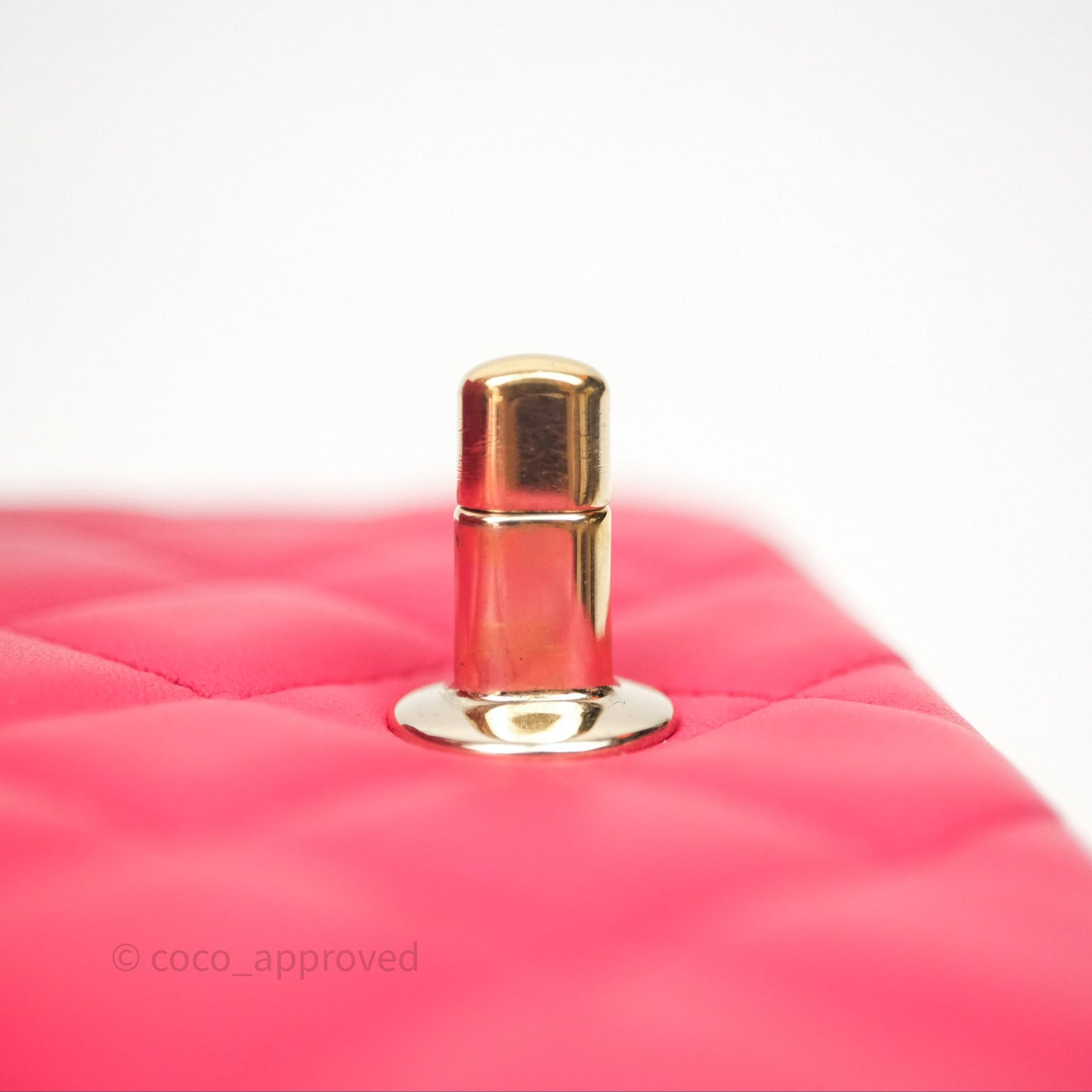 Chanel Mini Square Flap Quilted Dark Pink Lambskin Gold Hardware