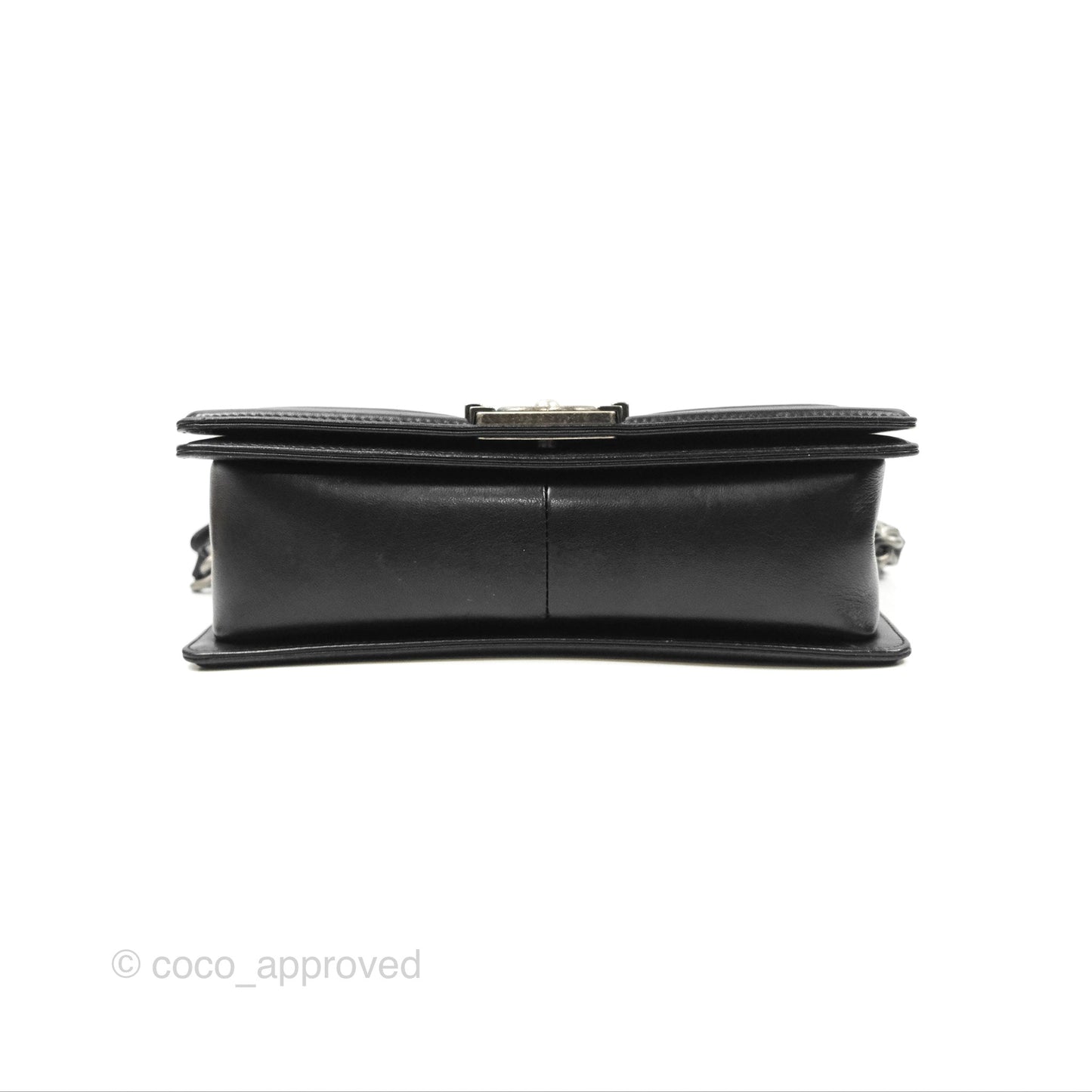 Chanel Quilted Medium Boy Black Lambskin Ruthenium Hardware
