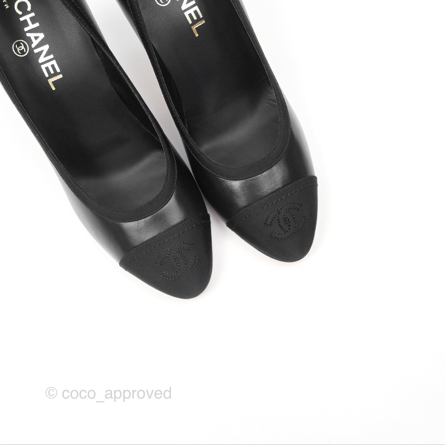 Chanel Classic Heels CC Black Lambskin Size 39.5