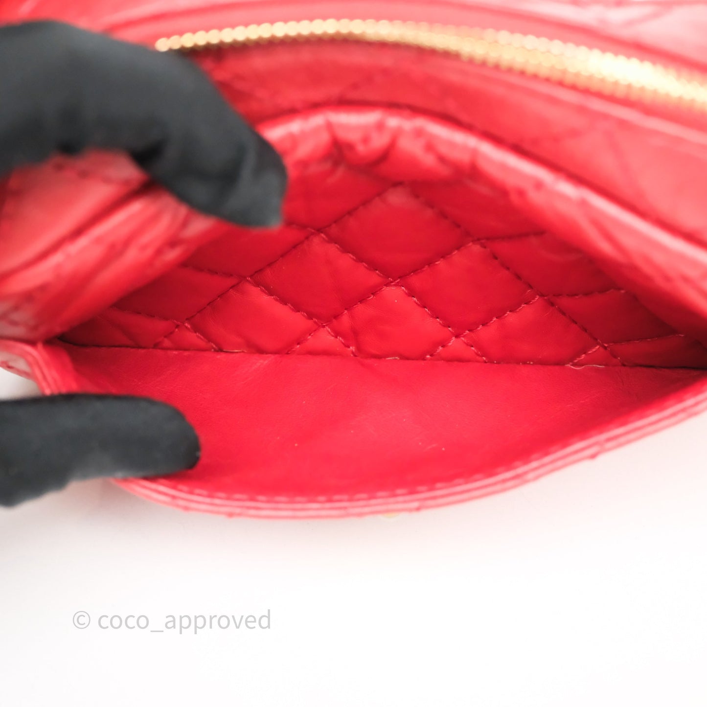 Chanel Quilted Mini Reissue Camera Case Red Aged Calfskin Aged Gold Hardware